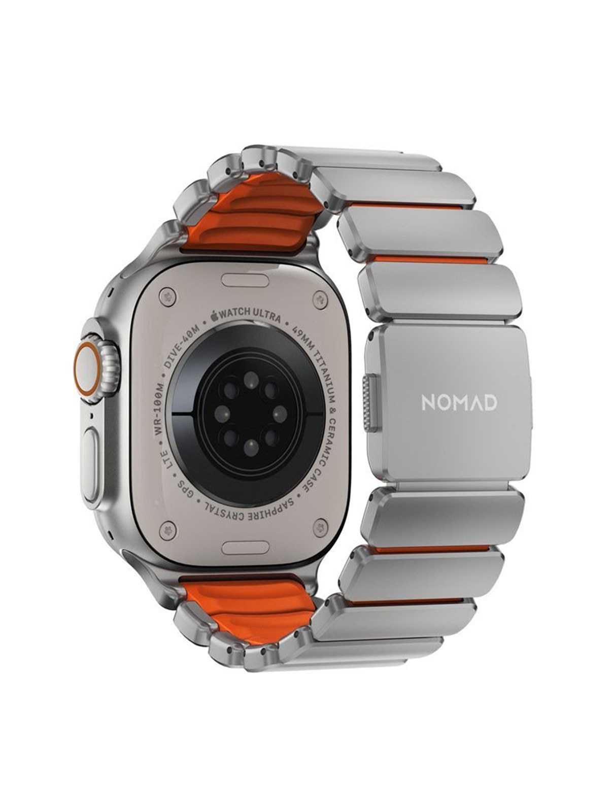 Nomad Stratos Band Natural Titanium Ultra Orange Fkm AW 45/46/49mm - Smartwatch Accessories - Nm011123858