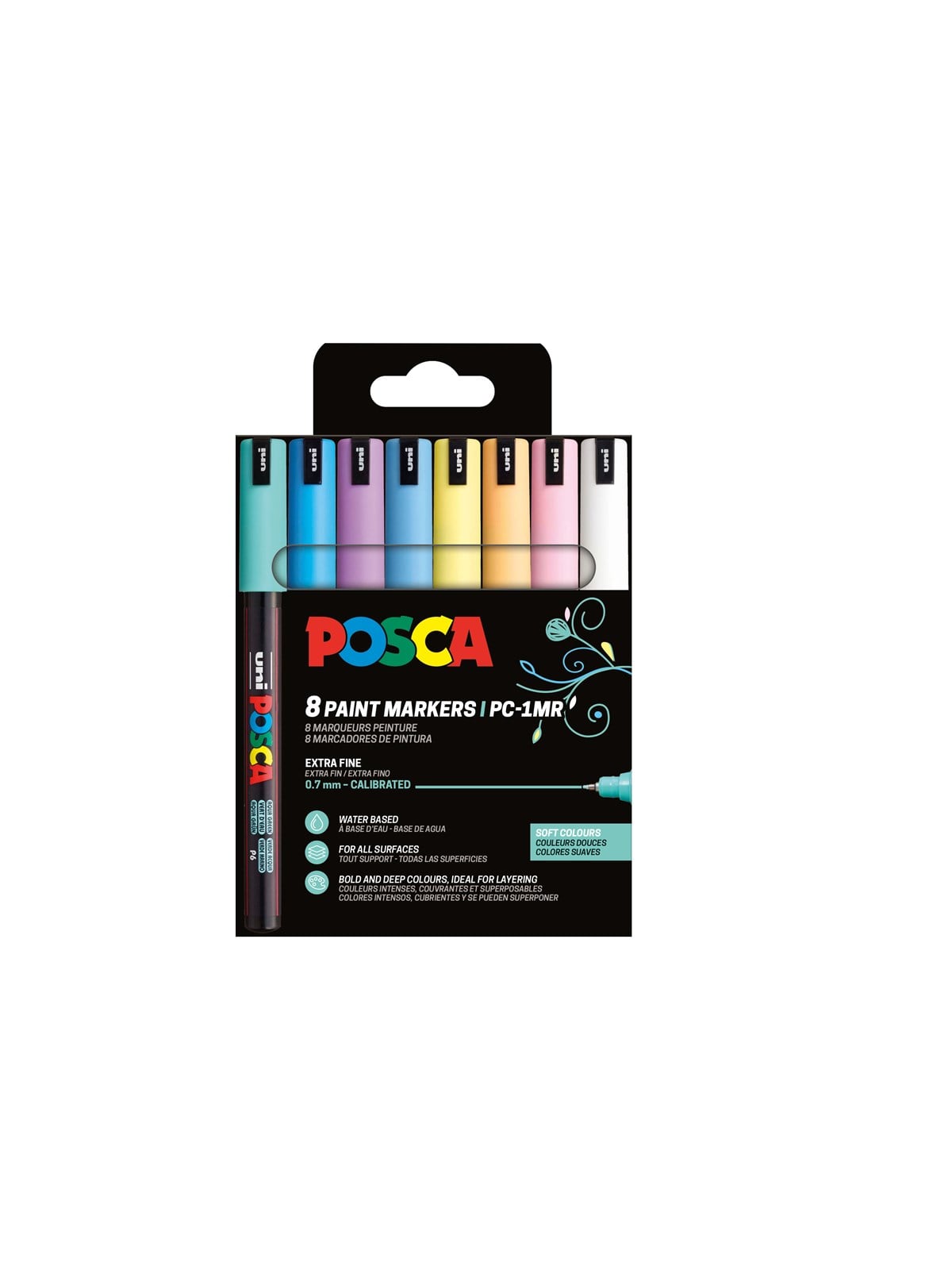 Posca Marker Sæt Soft Colors Pc-1mr 8 Ass. - Utensilien Zum Schreiben Und Zeichnen - 401673