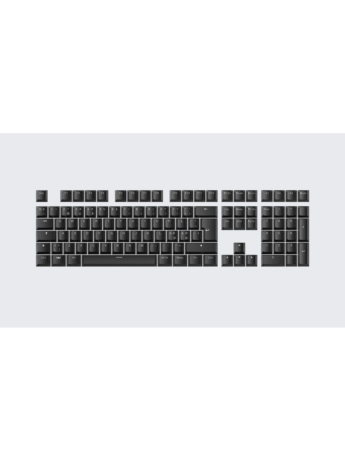 Wooting Pbt Iso Keycaps - Just Black - Keycaps - Nordisch - Schwarz - Tastaturen - Kc3-nr1-pds-bk1