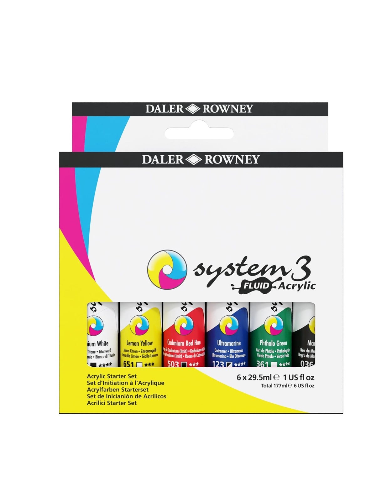 Daler-rowney System3 Fluid Acrylic Starter Set 6x29.5 ml - Kunst Handwerk Ausstattung - 16-139029100