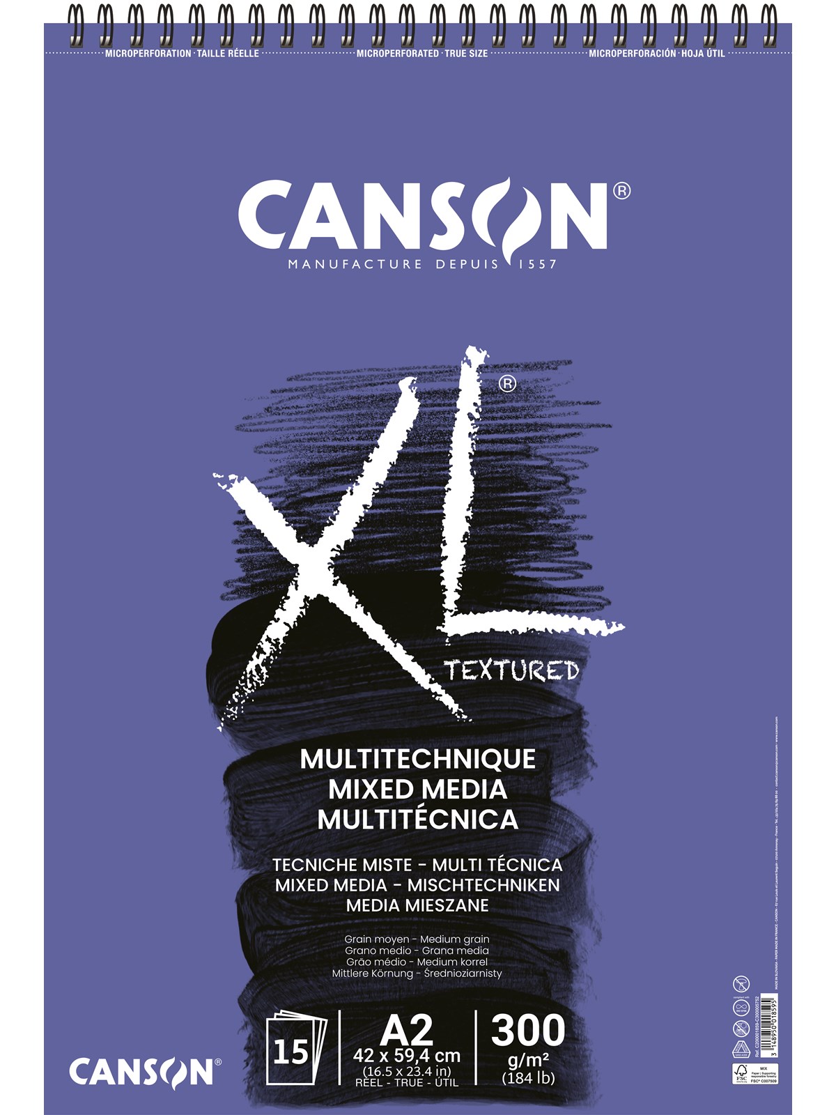 Canson XL Mix-media MG A2 300g A2 Spiral 15 SH - Kunst Handwerk Ausstattung - 17-200001859