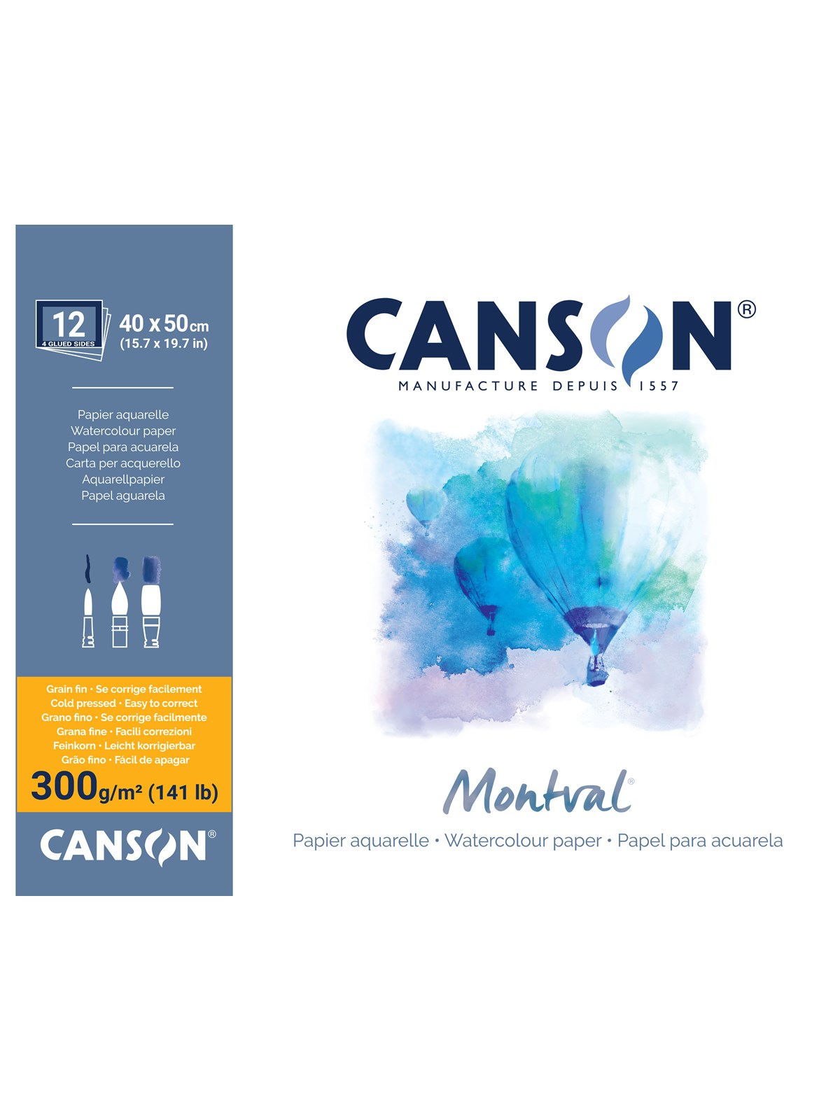 Canson Montval CP 40x50 cm 300g Block 12 SH - Kunst Handwerk Ausstattung - 17-200006546