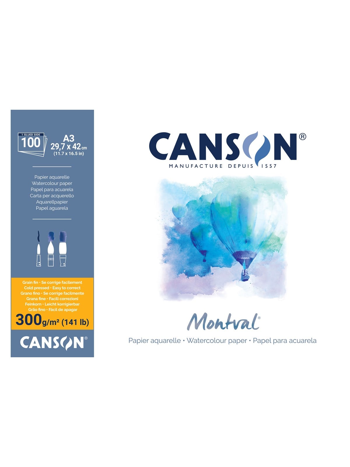 Canson Montval CP A3 300g Pad 100 SH - Kunst Handwerk Ausstattung - 17-200006652