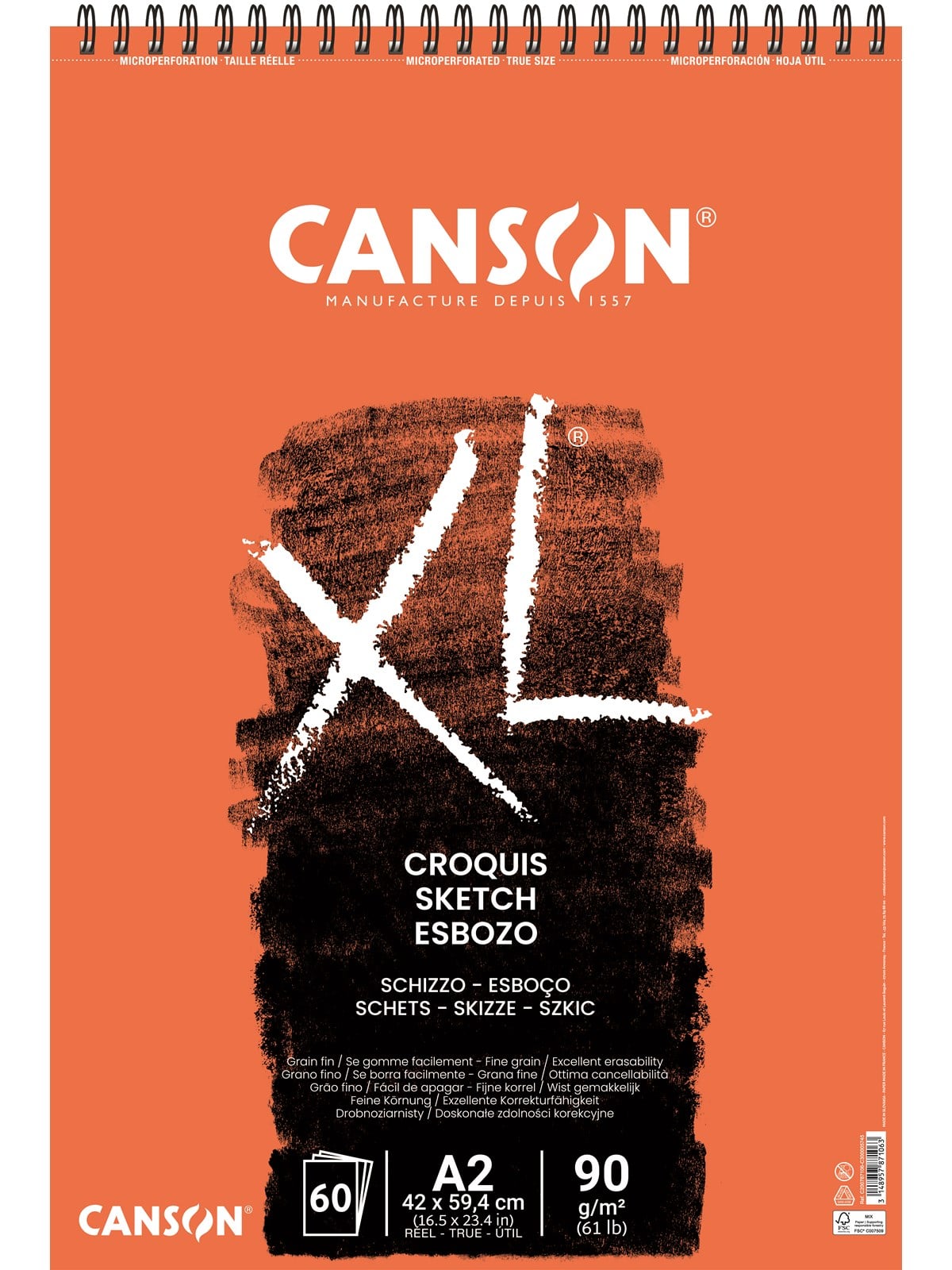 Canson XL Croquis FG A2 90g Spiral 60 SH - Kunst Handwerk Ausstattung - 17-200787106