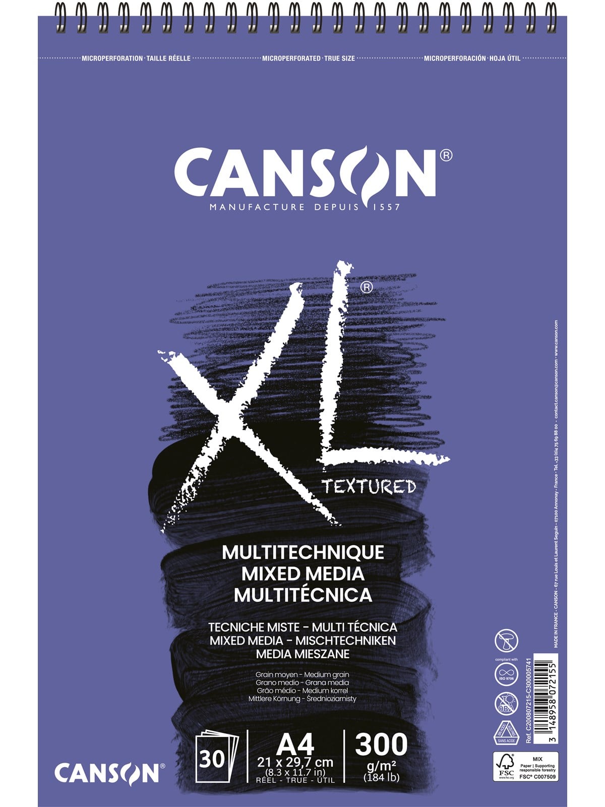 Canson XL Mix-media MG A4 300g Spiral 30 SH - Kunst Handwerk Ausstattung - 17-200807215