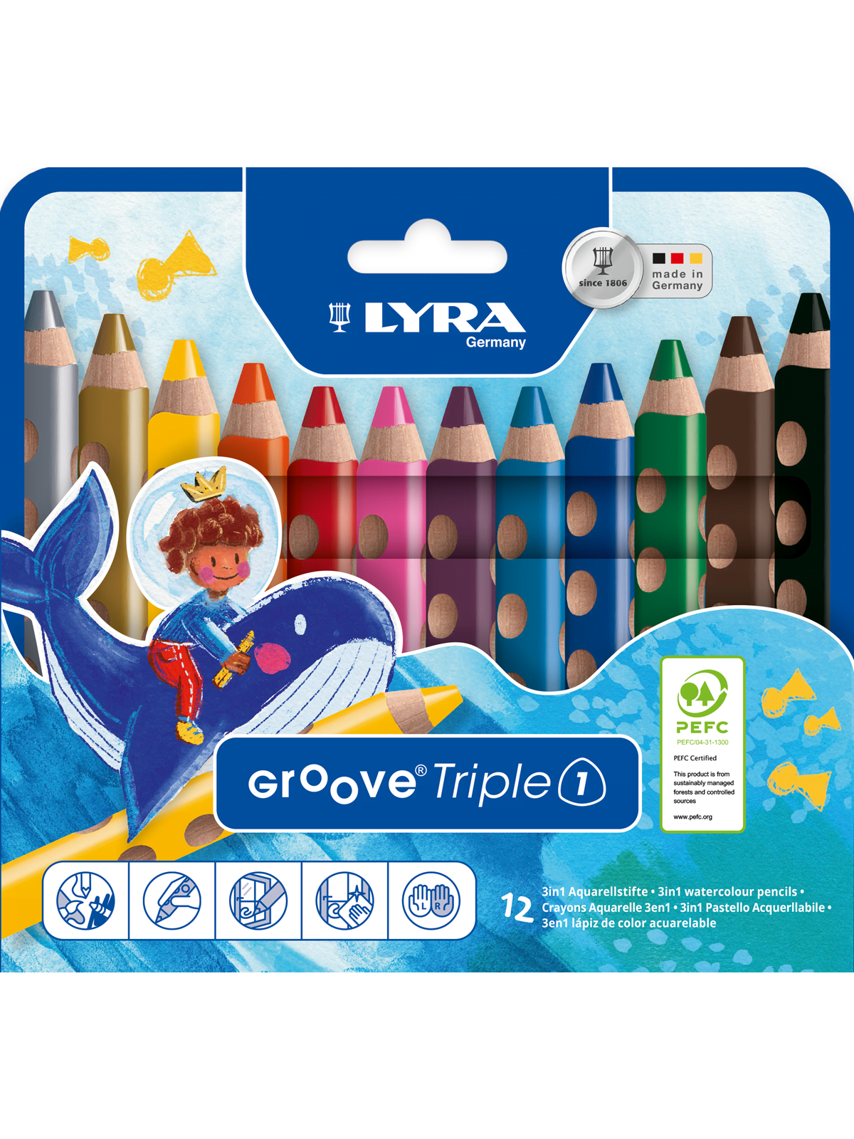 Lyra Groove Triple 1 12 Pcs - Kunst Handwerk Ausstattung - 1-3831120