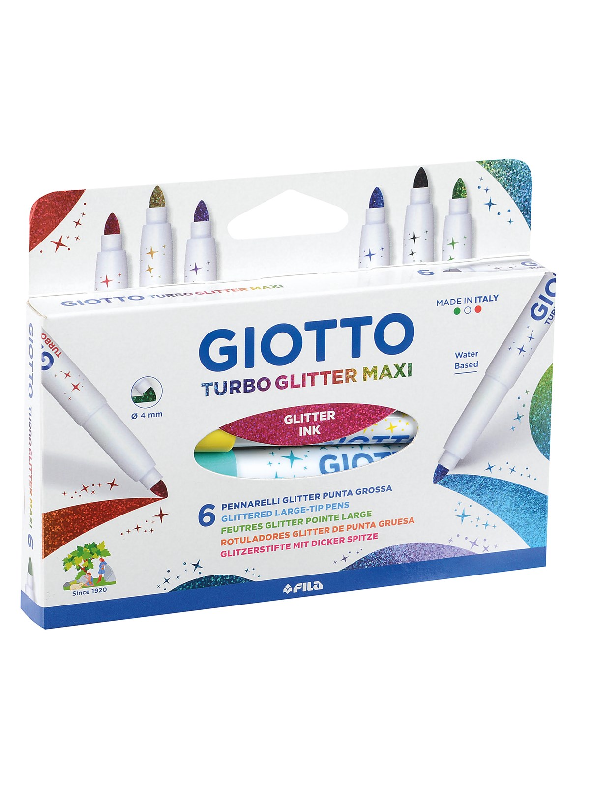 Giotto Turbo Glitter Maxi 6 Pcs - Utensilien Zum Schreiben Und Zeichnen - 11-426600