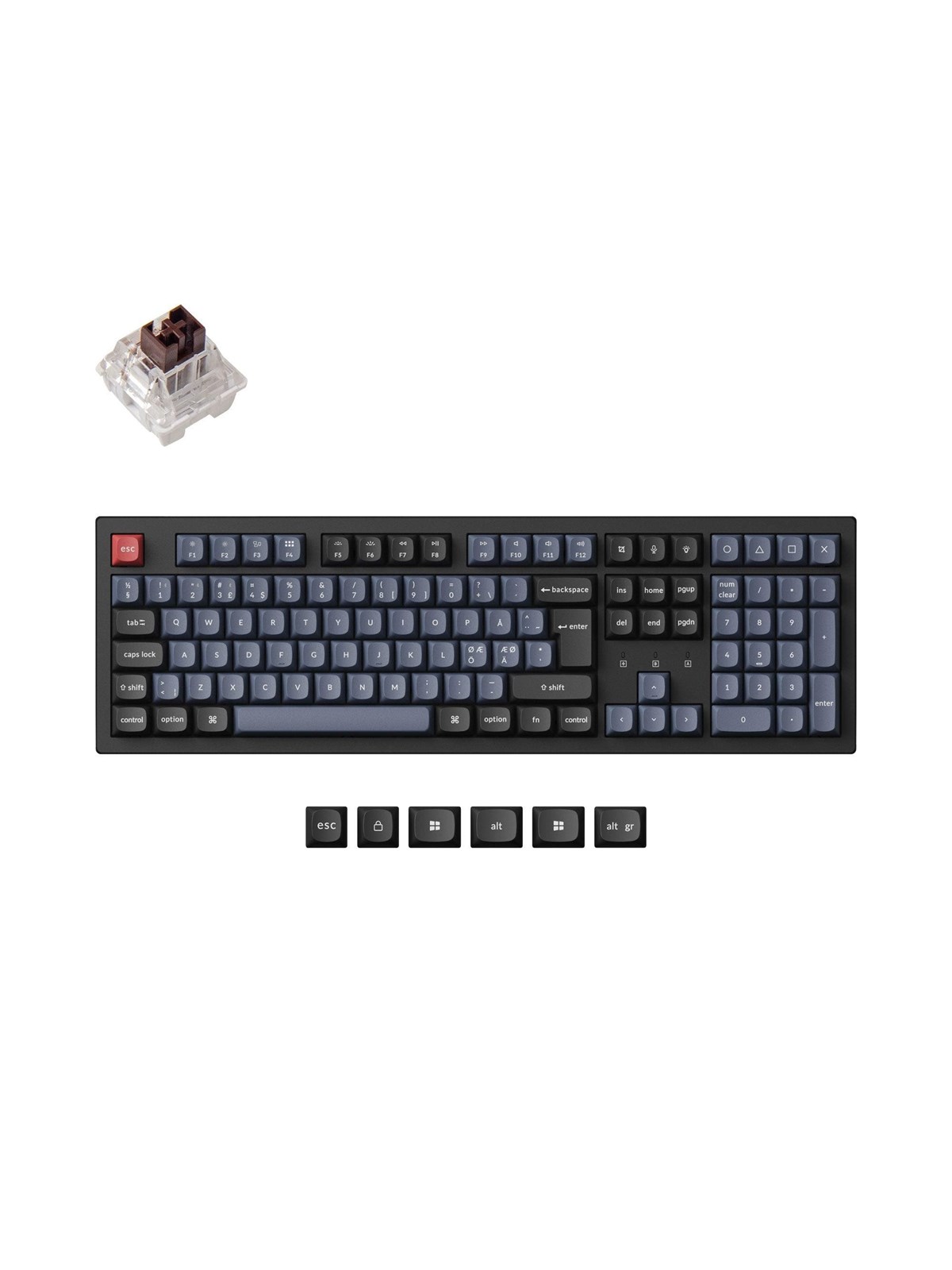 Keychron K10 Pro Qmk/via Wireless Rgb Hot Swap K Pro Brown - Gaming Tastaturen - Nordisch - Schwarz - K10p-h3p-bo