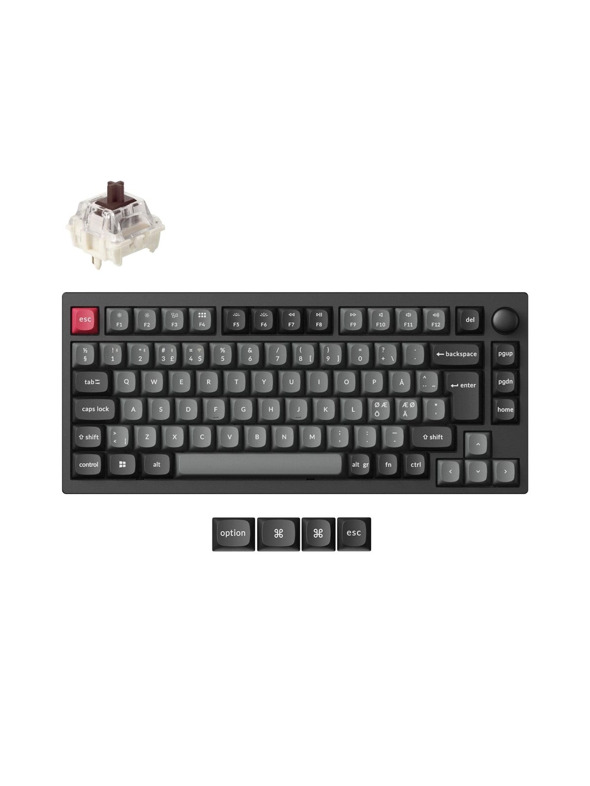 Keychron Lemokey P1 Pro - Gaming Tastaturen - Ohne Numpad - Nordisch - Schwarz - P1p-m3-bo
