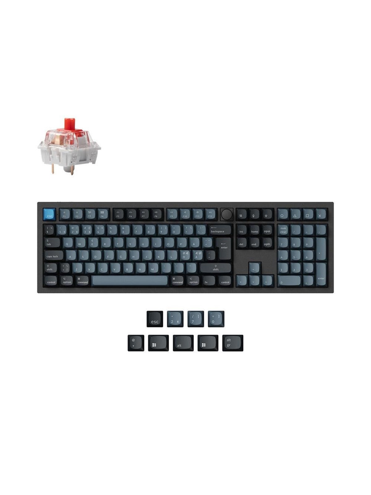 Keychron Q6 Pro 100% Knob Wireless Trimode Qmk/via - Gaming Tastaturen - Nordisch - Blau - Q6p-m1-bo