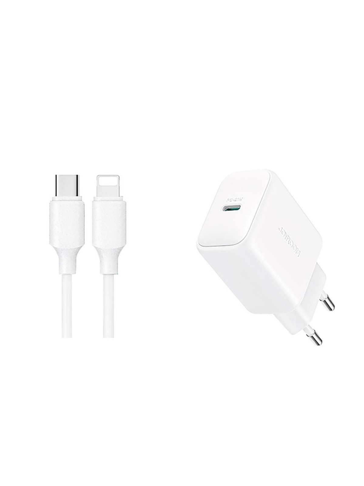 Joyroom Jr-tcf20 Usb-c PD 20w Network Charger - White + Usb-c / Lightning Cable 1m - Handys Adapter Und Ladegeraete - Jr-tcf20_CL