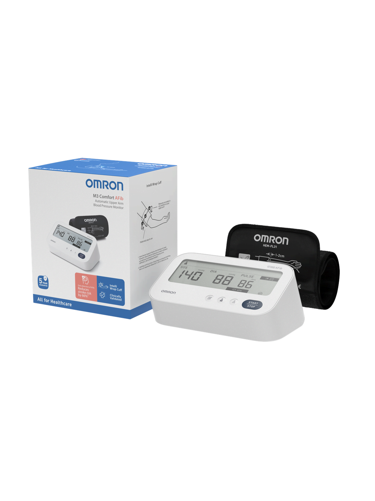 Omron Blutdruckmessgerät M3 Comfort Afib - Gesundheit - Hem-7196-fle