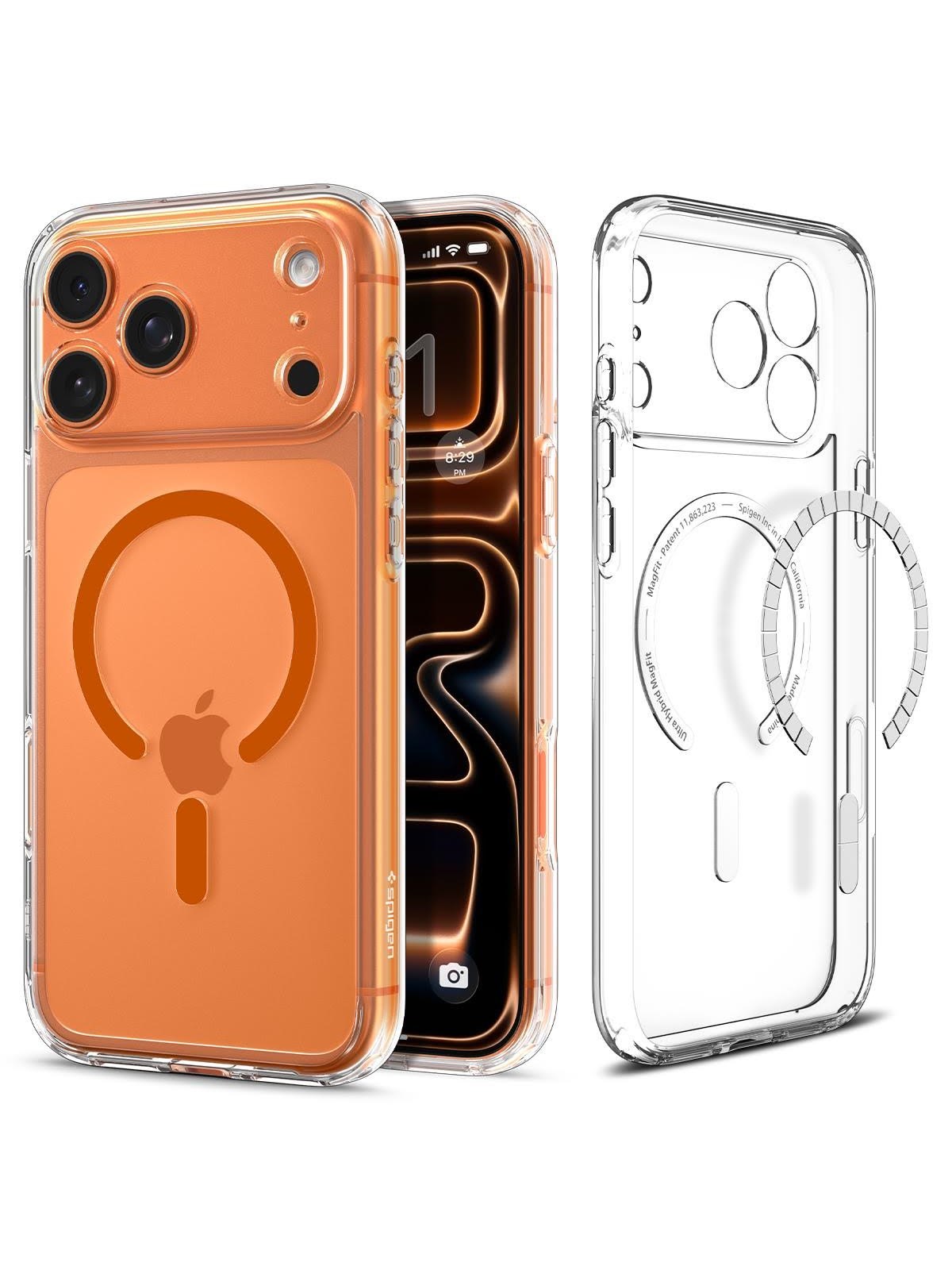 Spigen Ultra Hybrid Magsafe - Clear Orange - Iphone 17 Pro - Handys Cover Cases - Acs11112