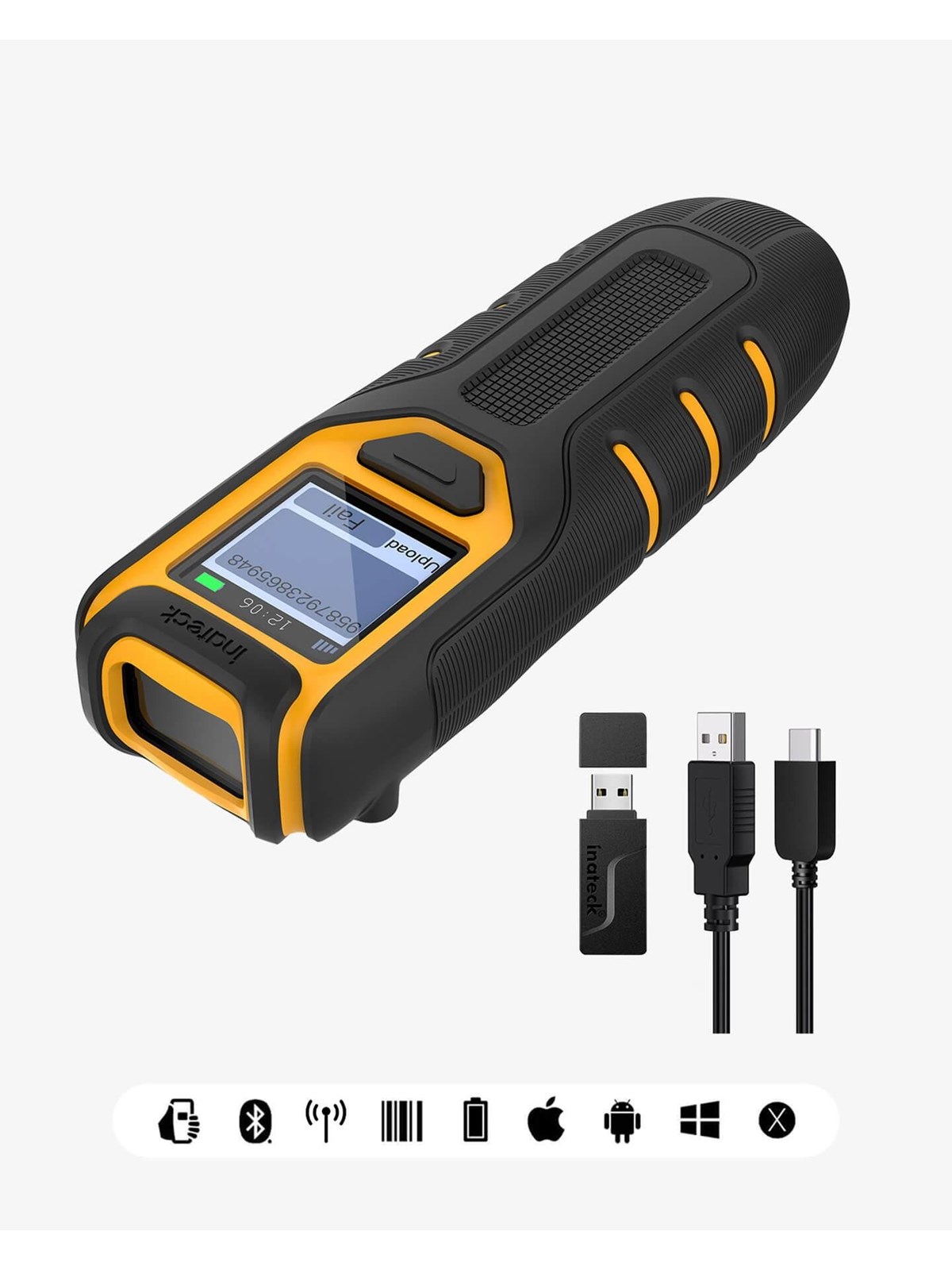 Inateck Bcst-47 - 1d/2d/qr Portable Barcode Scanner - Bardcode Lesegeraet - Bcst-47_Black