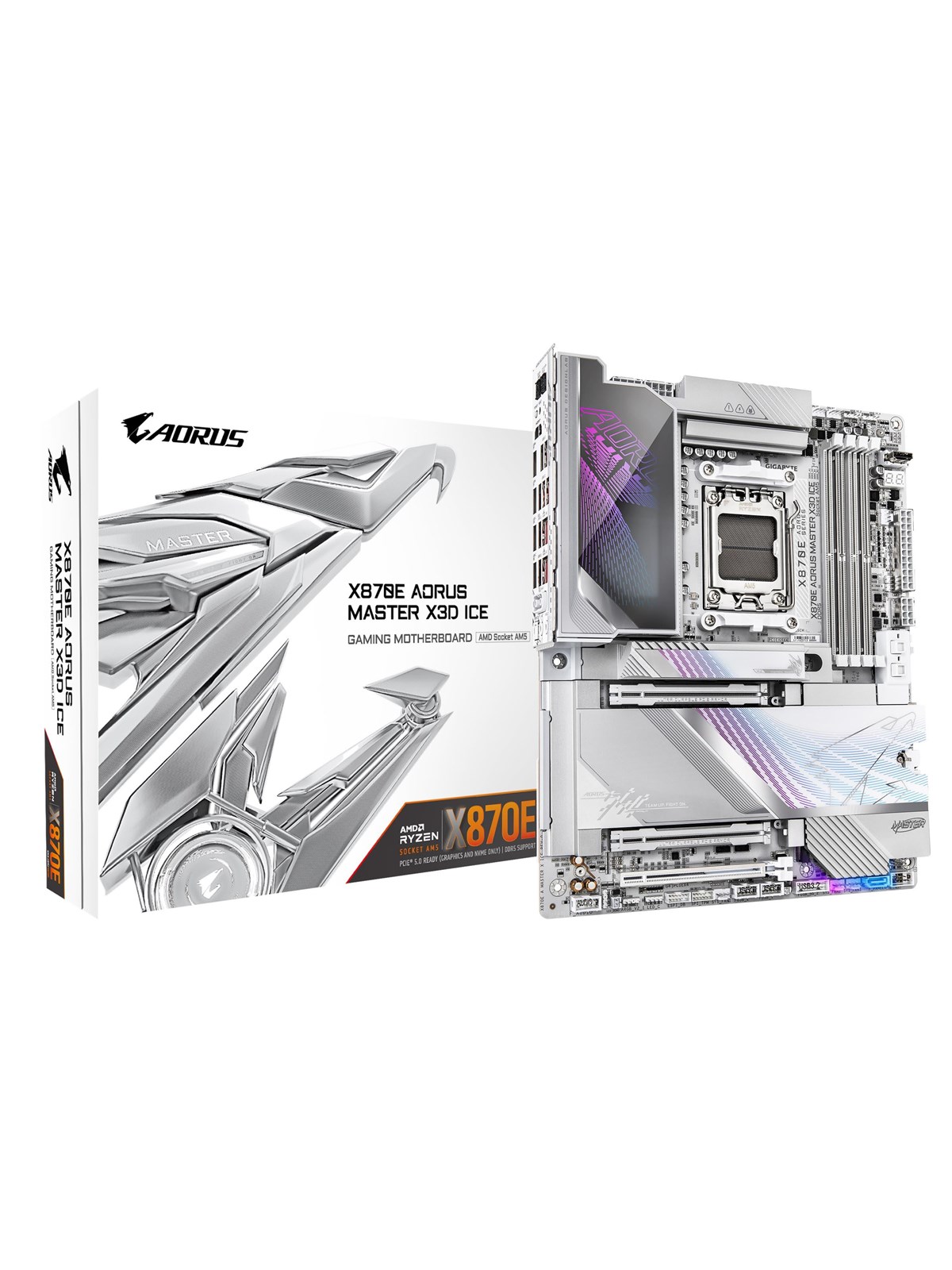 Gigabyte X870e Aorus Master X3d Ice Mainboard - Amd X870e - Amd Am5 Socket - Ddr5 Ram - Atx - X870e A Master X Ice
