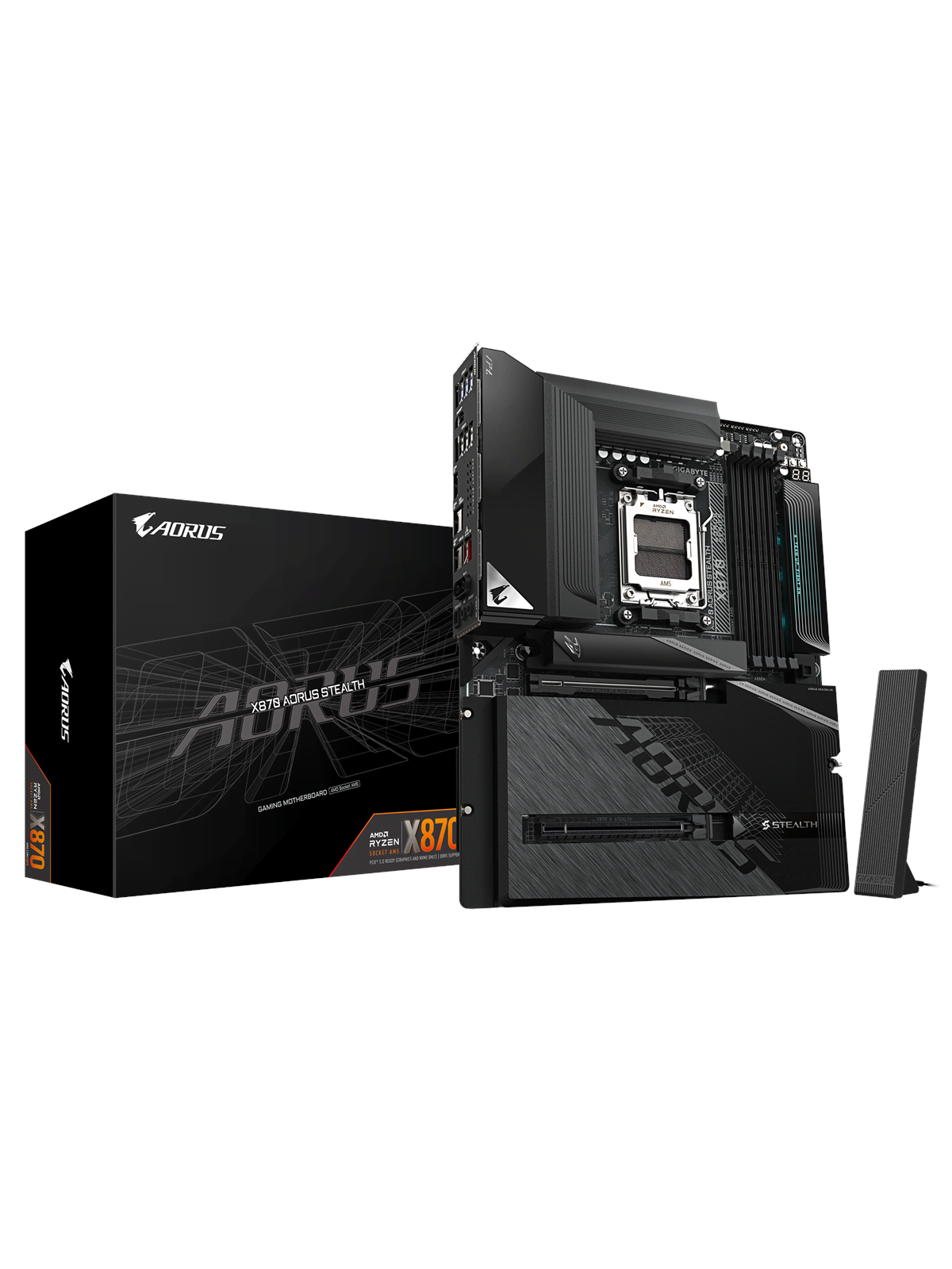 Gigabyte X870 Aorus Stealth Mainboard - Amd X870 - Amd Am5 Socket - Ddr5 Ram - Atx - X870 A Stealth
