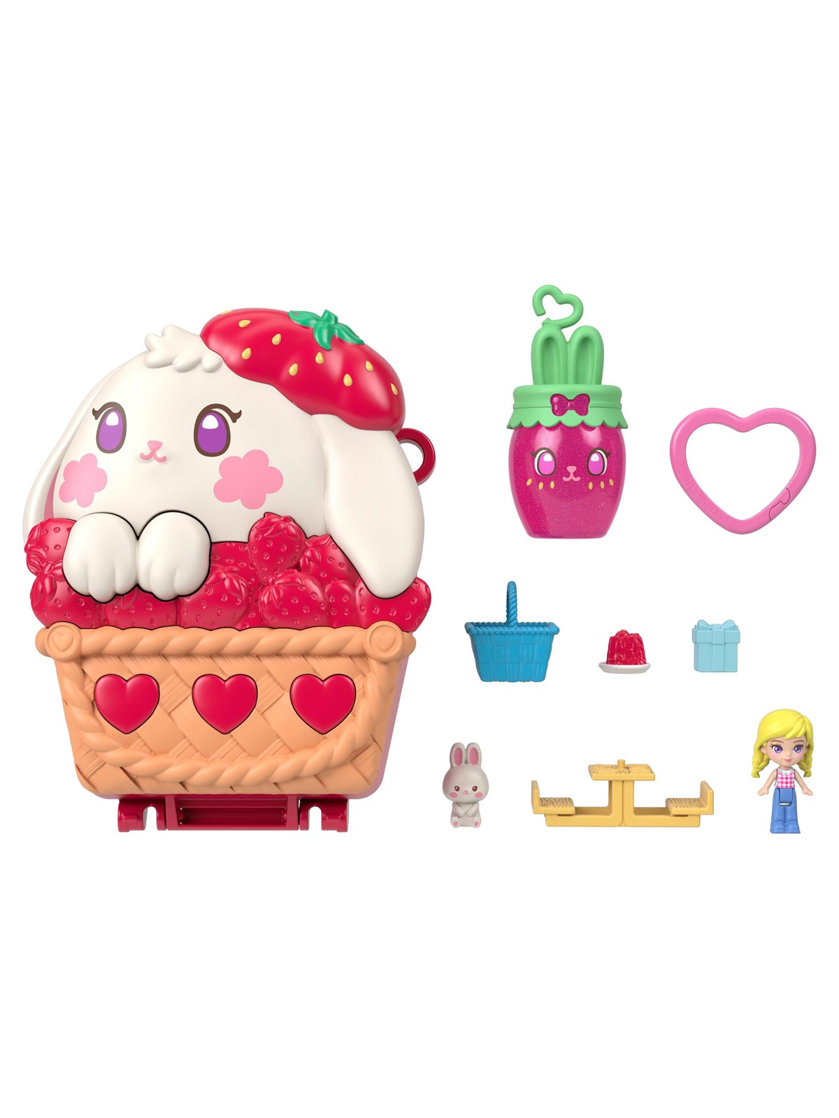 Polly Pocket Core Compact Strawberry Bunny Basket - Figuren - Jkc47