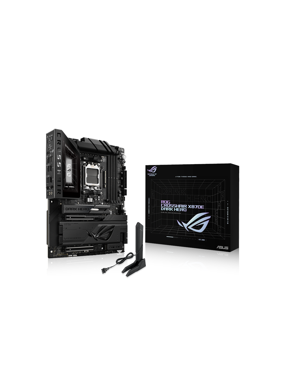 Asus Rog Crosshair X870e Dark Hero Mainboard - Amd X870e - Amd Am5 Socket - Ddr5 Ram - Atx - 90mb1nt0-m0eay0