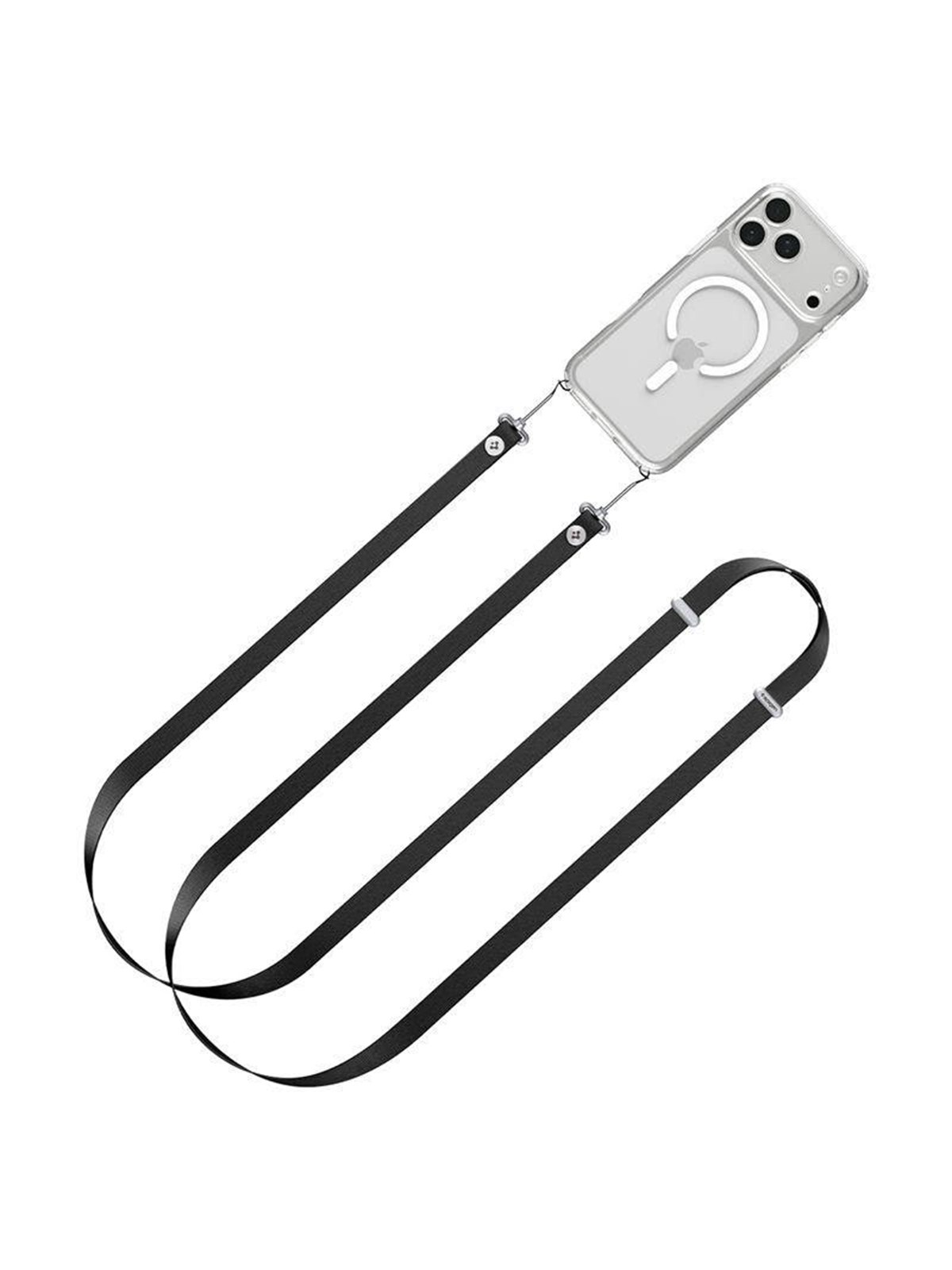 Spigen Crossbody Lanyard Strap (Strap 1P + Connector 2P) Da30l - Black - Iphone 17 Lanyard Case - Smartwatch Accessories - Afa10614