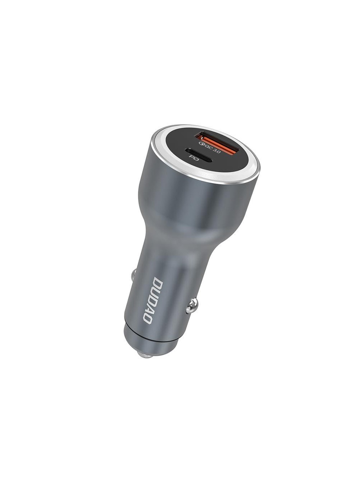 Dudao R4ultra 120w Power Delivery Quick Charge Led Usb-a Usb-c Car Charger - Grey - Handys Adapter Und Ladegeraete - 6976625335824