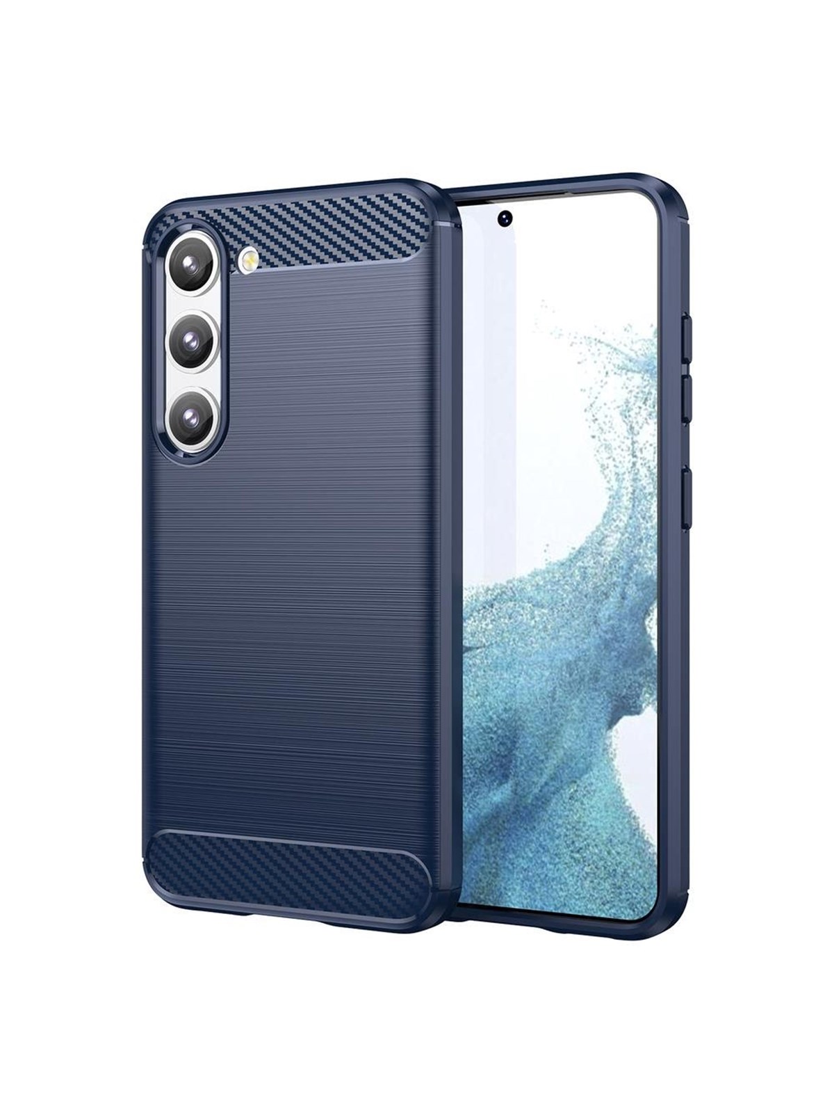 Hurtel Carbon Case For Samsung Galaxy S23+ Flexible Silicone Carbon Cover Blue - Handys Cover Cases - 9145576268544