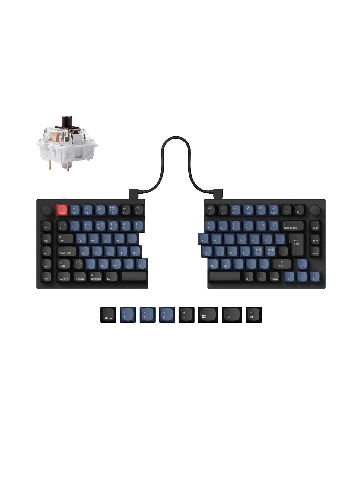 Keychron Q11 Split 75% Knob Qmk/via - Keychron K Pro Brown - Ergonomische Tastatur - Nordisch - Schwarz - Tastaturen - Q11-m3-bo