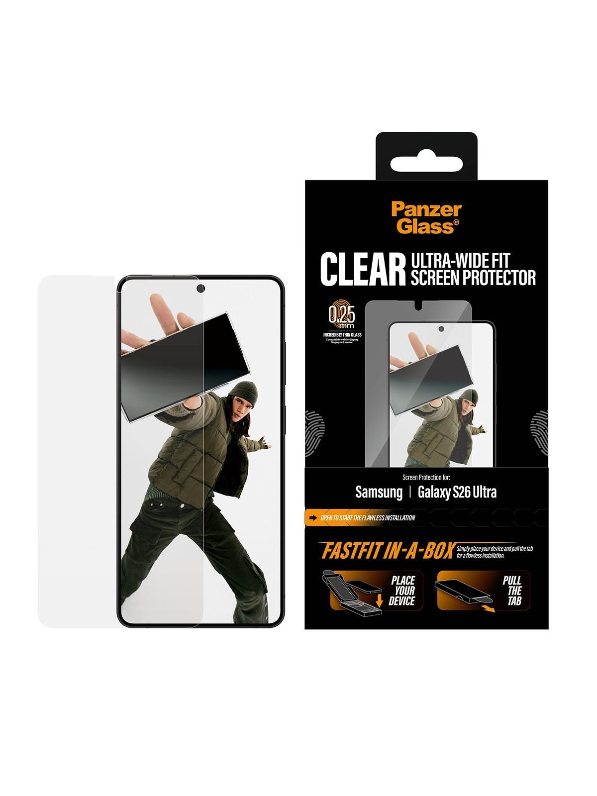 Panzerglass Screen Protector Samsung Galaxy S26 Ultra | Ultra-wide Fit w. Fastfit In-a-box - Handys Schutzfolie - Pg56378