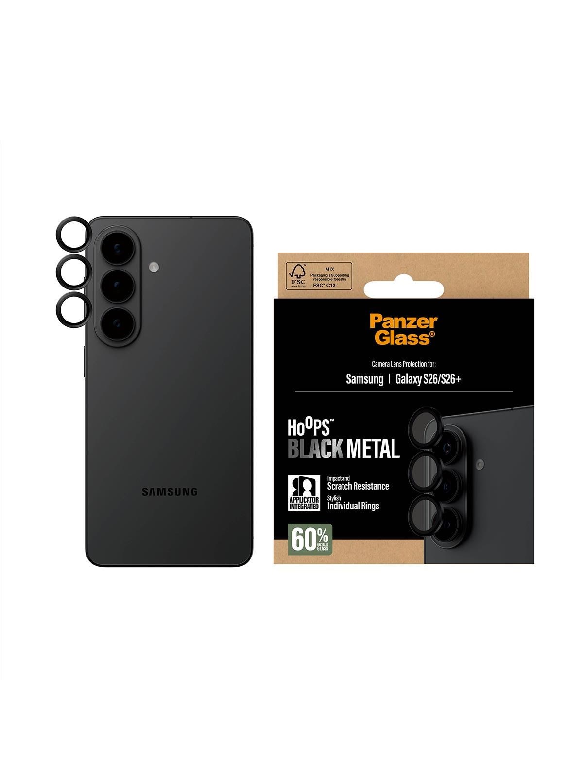 Panzerglass Hoops Camera Lens Protector Black Samsung Galaxy S26 | S26+ - Handys Schutzfolie - Pg23980