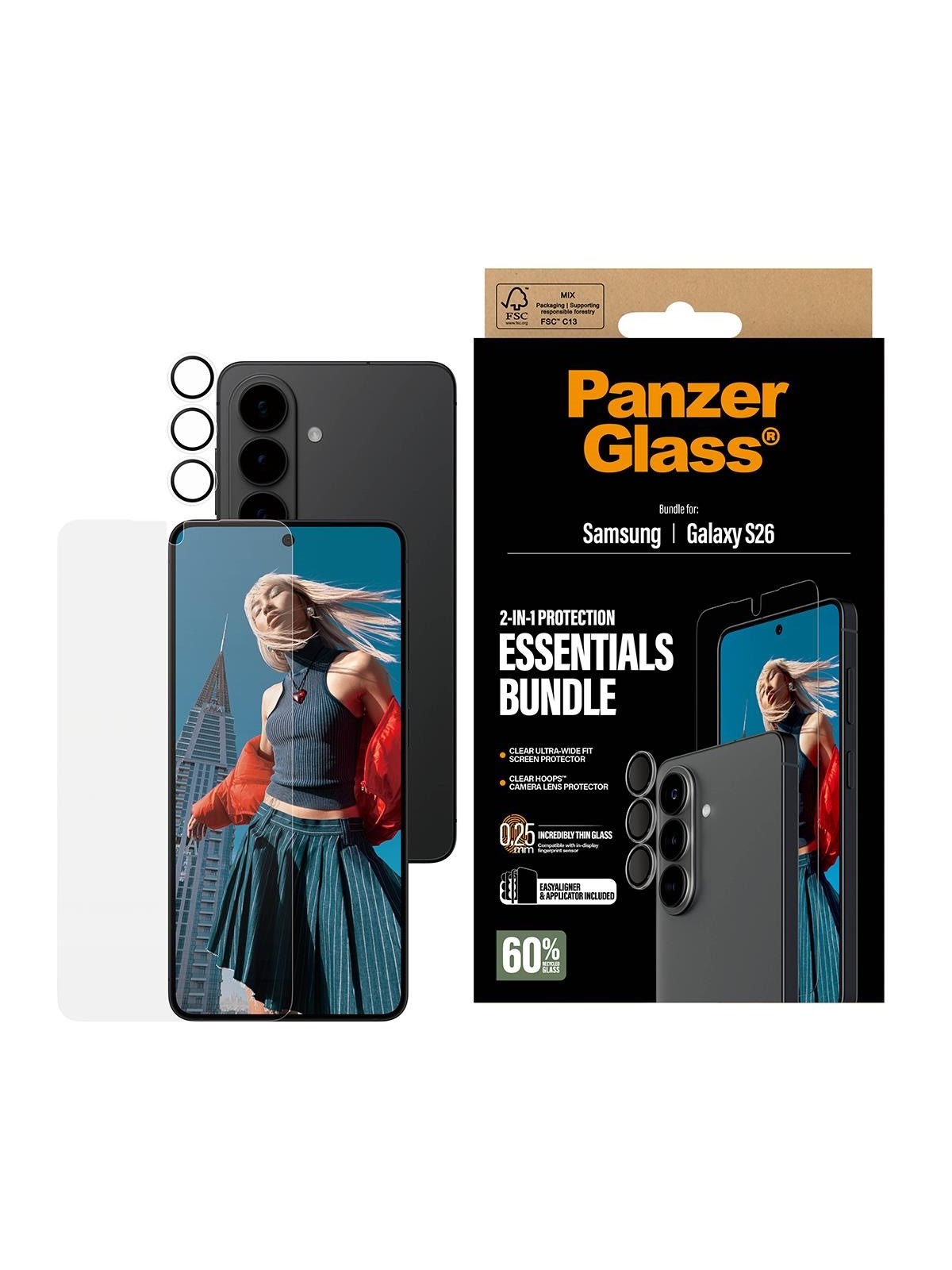 Panzerglass Hoops 2-in-1 Bundle Samsung Galaxy S26 | Ultra-wide Fit - Handys Schutzfolie - Pg38788