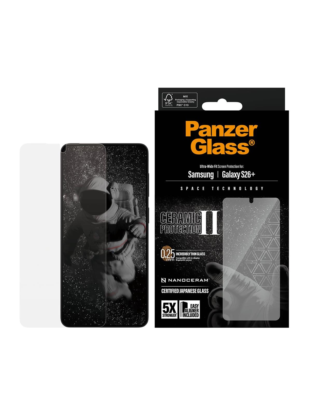 Panzerglass Ceramic Screen Protector Samsung Galaxy S26+ | Ultra-wide Fit w. Easyaligner - Handys Schutzfolie - Pg96236