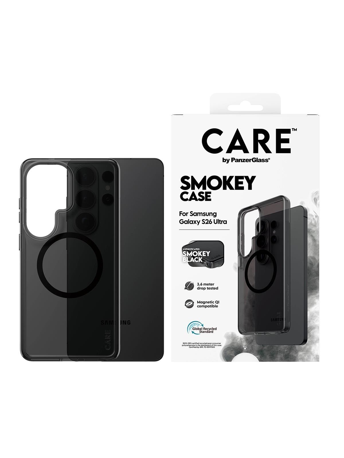 Care by Panzerglass Urban Explorer Case Smokey w. Black Qi Samsung Galaxy S26 Ultra - Handys Cover Cases - Cr60968