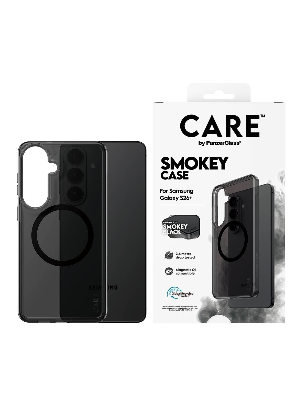 Care by Panzerglass Urban Explorer Case Smokey w. Black Qi Samsung Galaxy S26+ - Handys Cover Cases - Cr47197