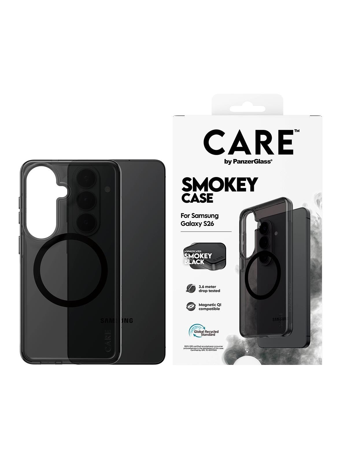 Care by Panzerglass Urban Explorer Case Smokey w. Black Qi Samsung Galaxy S26 - Handys Cover Cases - Cr29155