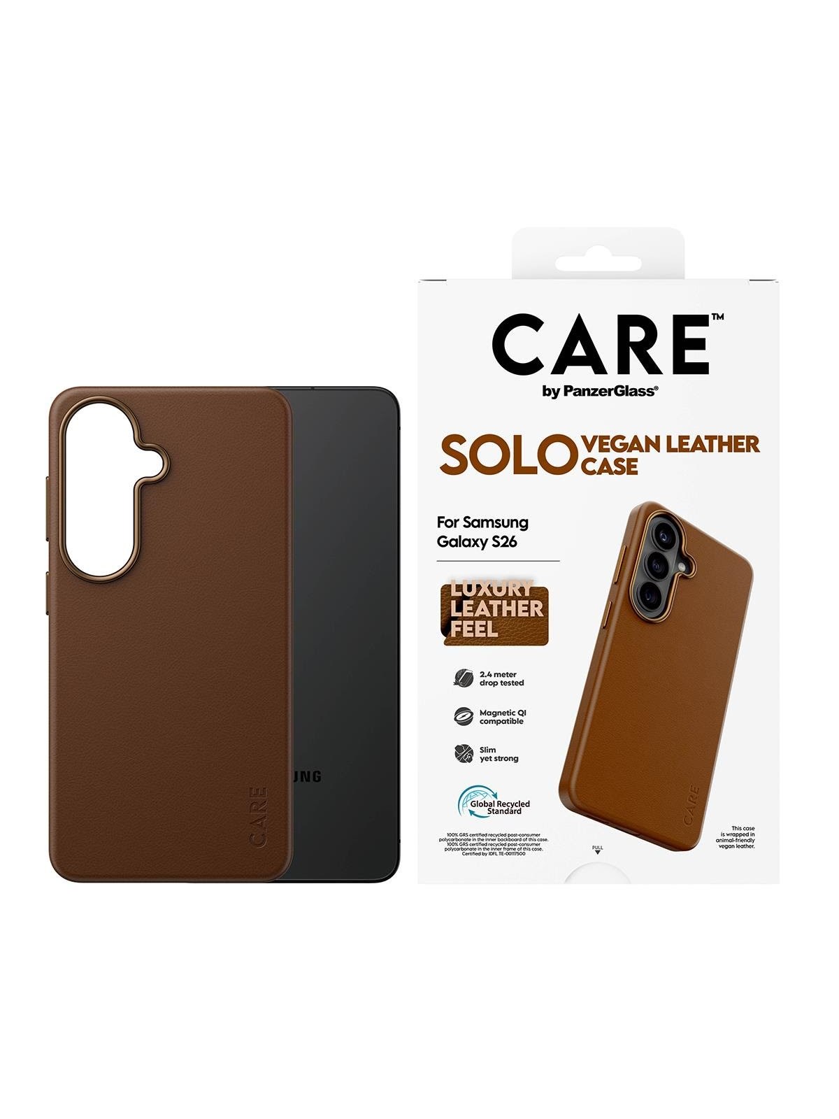 Care by Panzerglass Solo Case Brown w. Qi Samsung Galaxy S26 - Handys Cover Cases - Cr26186