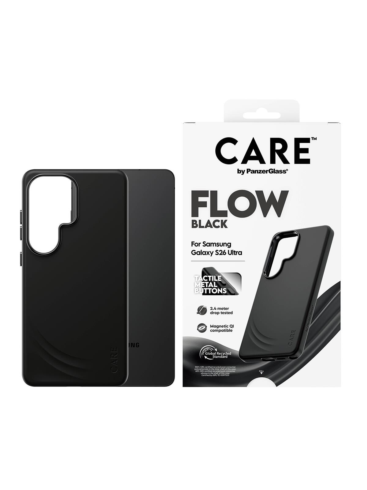 Care by Panzerglass Flow Case Black w. Qi Samsung Galaxy S26 Ultra - Handys Cover Cases - Cr62575