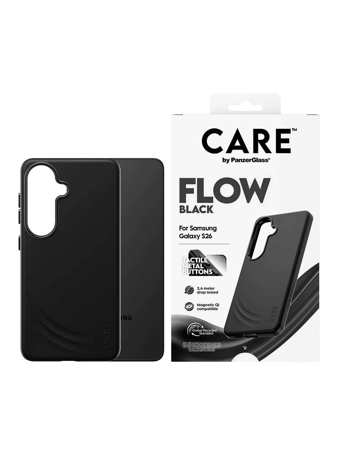 Care by Panzerglass Flow Case Black w. Qi Samsung Galaxy S26 - Handys Cover Cases - Cr13323