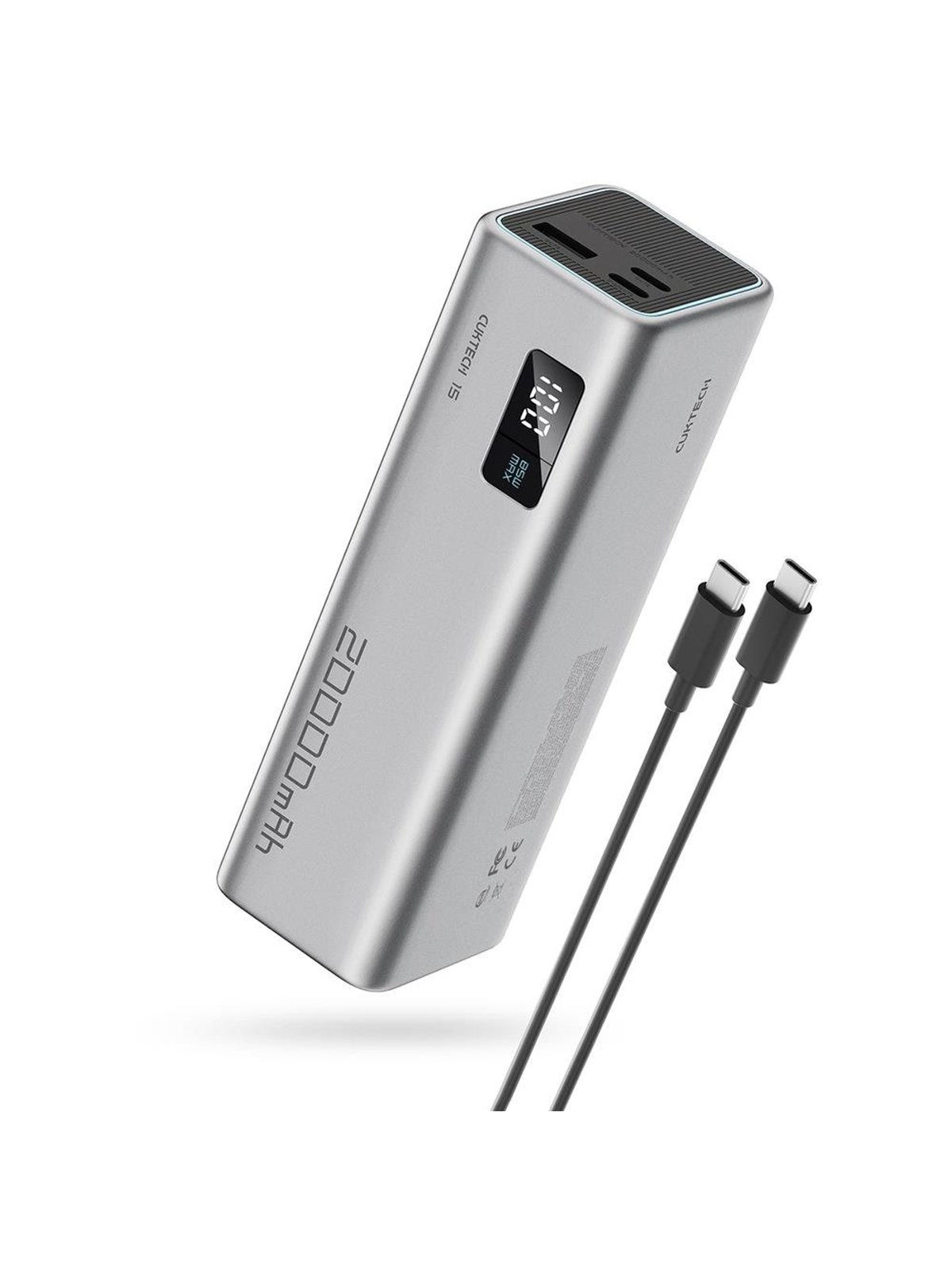 Cuktech Cukp200xglgr 100w 2 x Usb-c 1 x Usb-a Powerbank (Akku) - Grau - 20000 Mah - Powerbank Akku