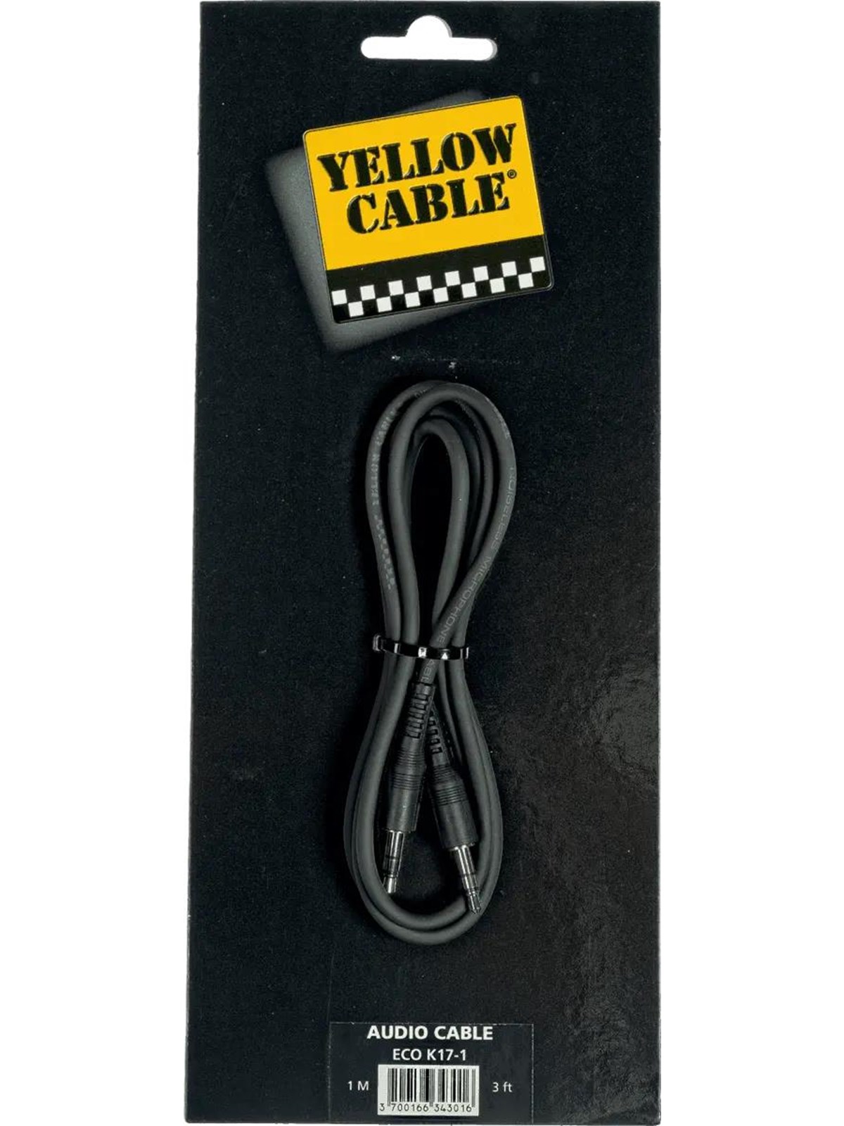 Yellow Cable K17-1 - 3,5mm. Trs Mini-jack-kabel 1m. - Audio Kabel - Eco K17-1