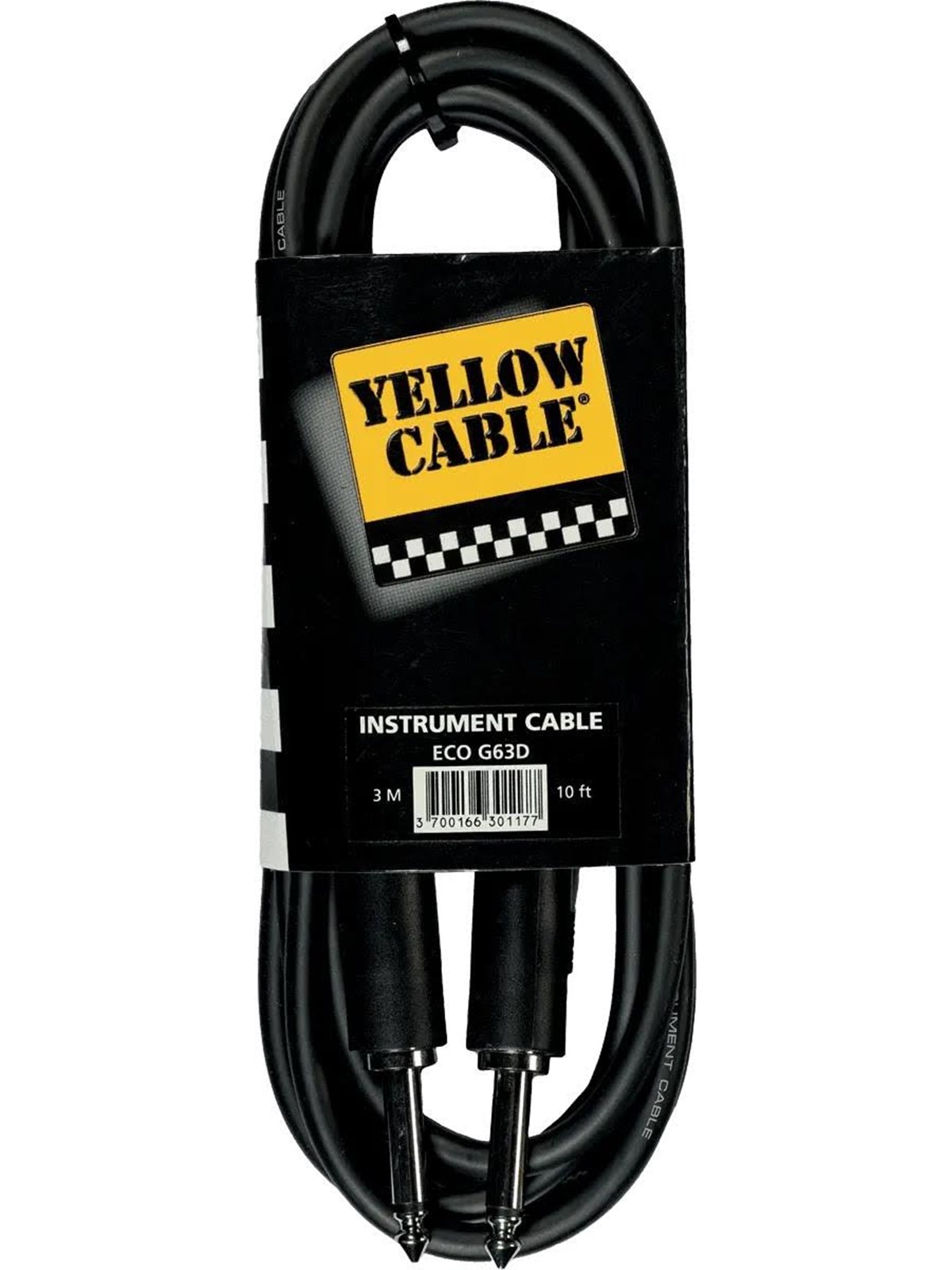 Yellow Cable G63d - 1/4" Gegossenes Klinke/klinke-kabel 3 Meter - Audio Kabel - Eco G63d