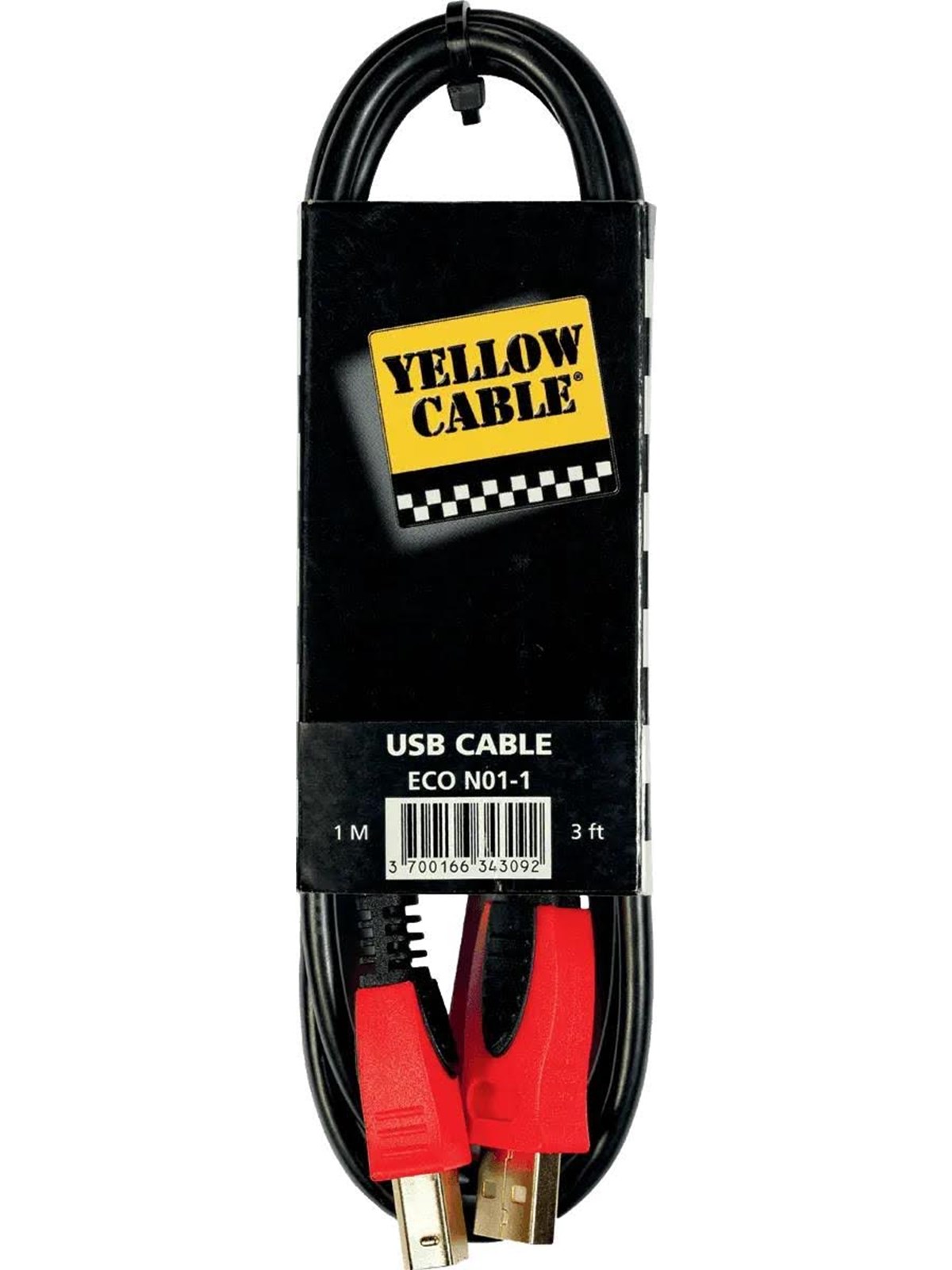 Yellow Cable N01-1 - Usb A/b-kabel 1m. - Audio Kabel - Eco N01-1