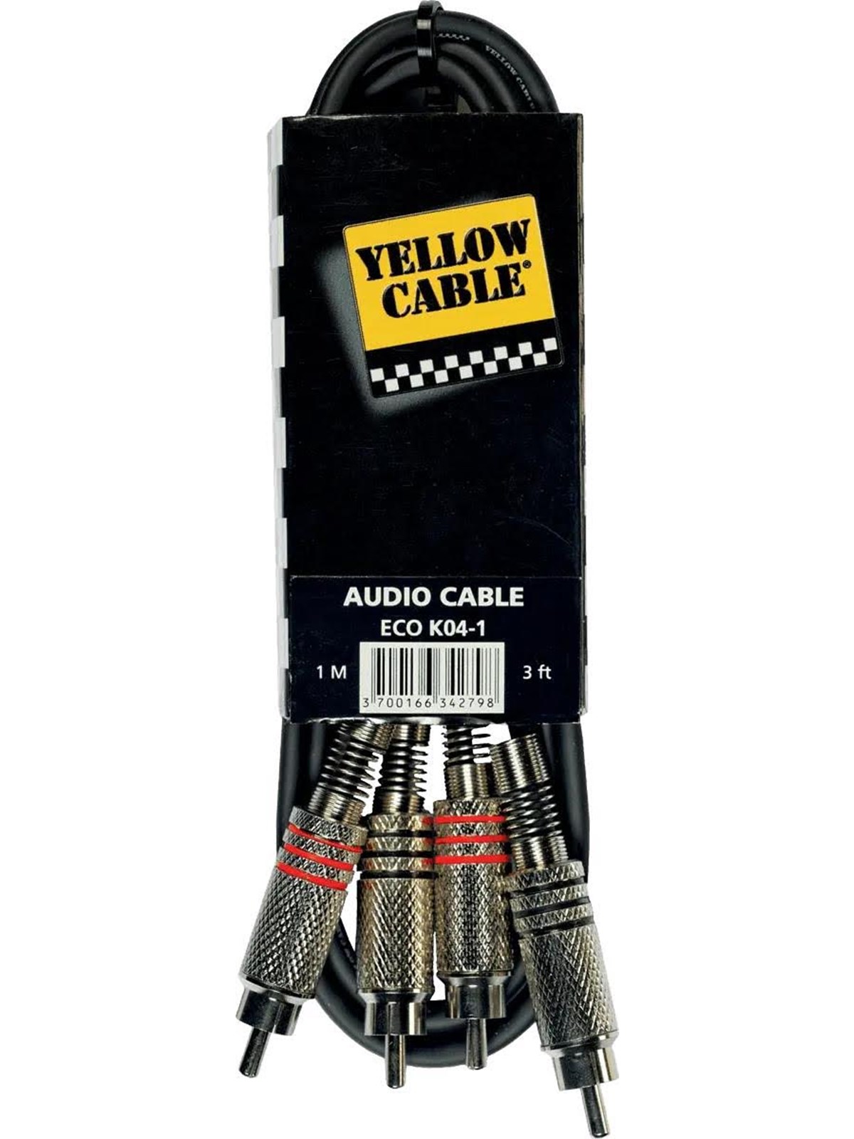 Yellow Cable K04-1 - 2 x Rca - 2 x Rca Kabel 1m. - Audio Kabel - Eco K04-1