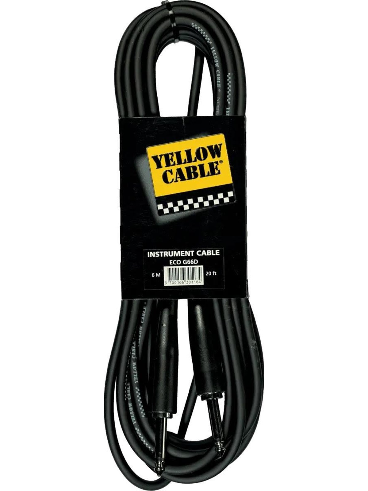 Yellow Cable G66d - 1/4" Gegossenes Klinke/klinke-kabel 6 Meter - Audio Kabel - Eco G66d