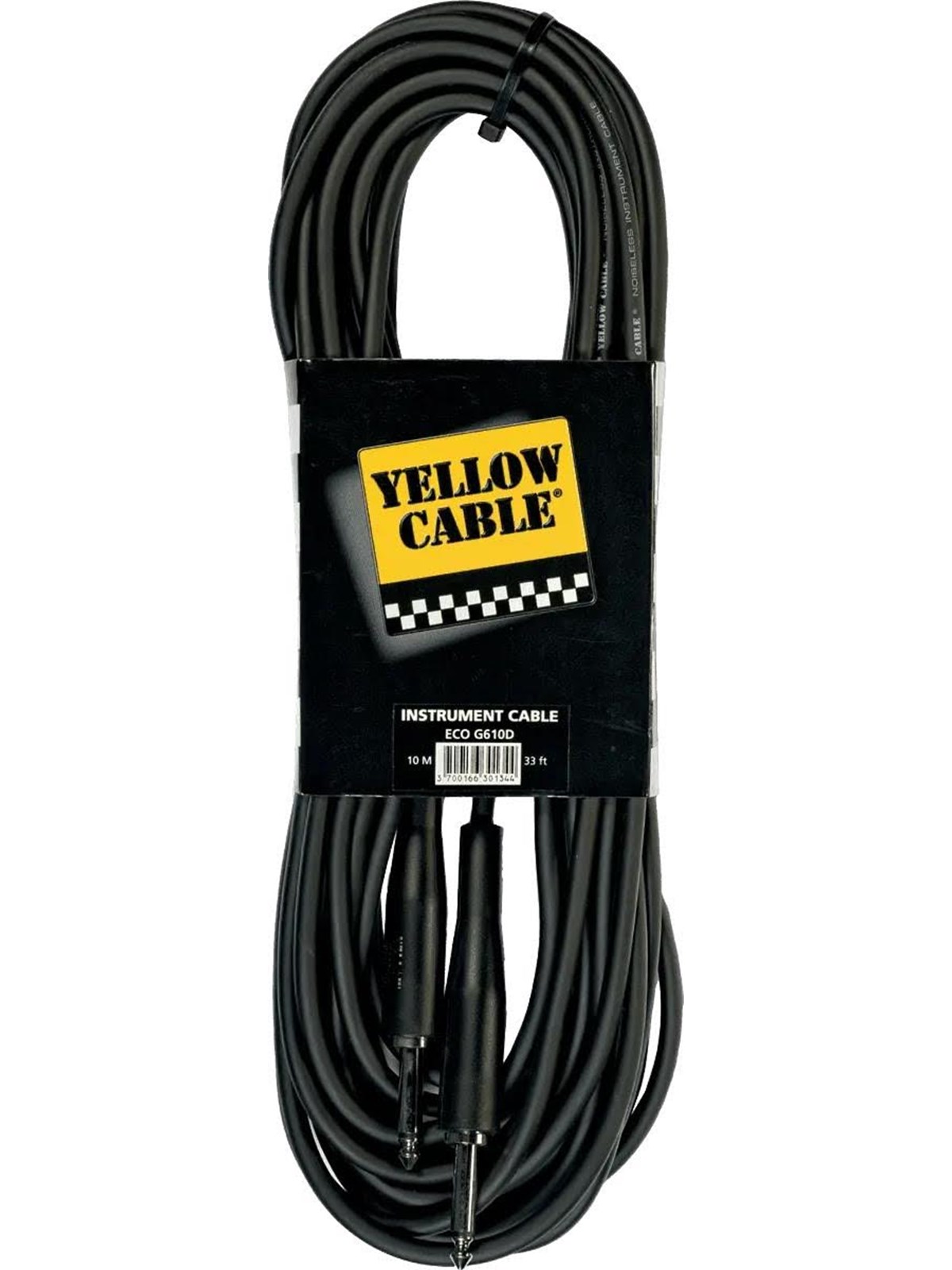 Yellow Cable G610d - 1/4" Gegossenes Klinke/klinke-kabel 10 Meter - Audio Kabel - Eco G610d