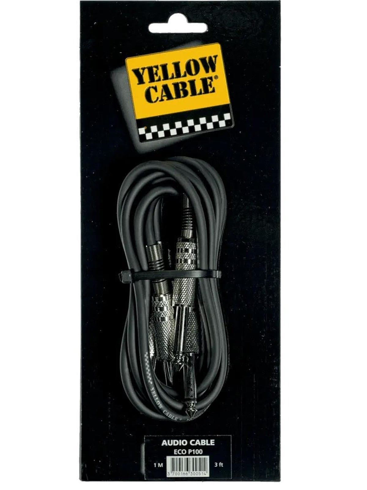 Yellow Cable P100 - 2 x 1/4" Klinke/klinke Patchkabel 1m. - Kabelkanal Kabelschlauch - Eco P100