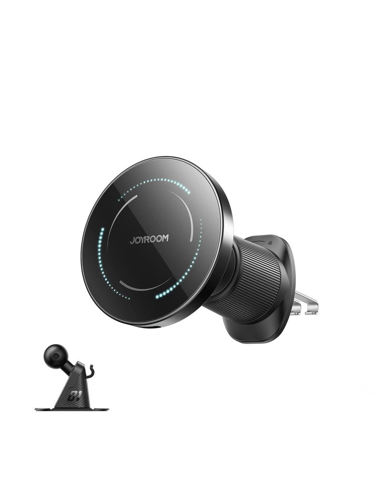 Joyroom Jr-zs502 Magsafe Compatible Car Holder With Wireless Charger For Air Vent/dashboard - Black - Handys Adapter Und Ladegeraete