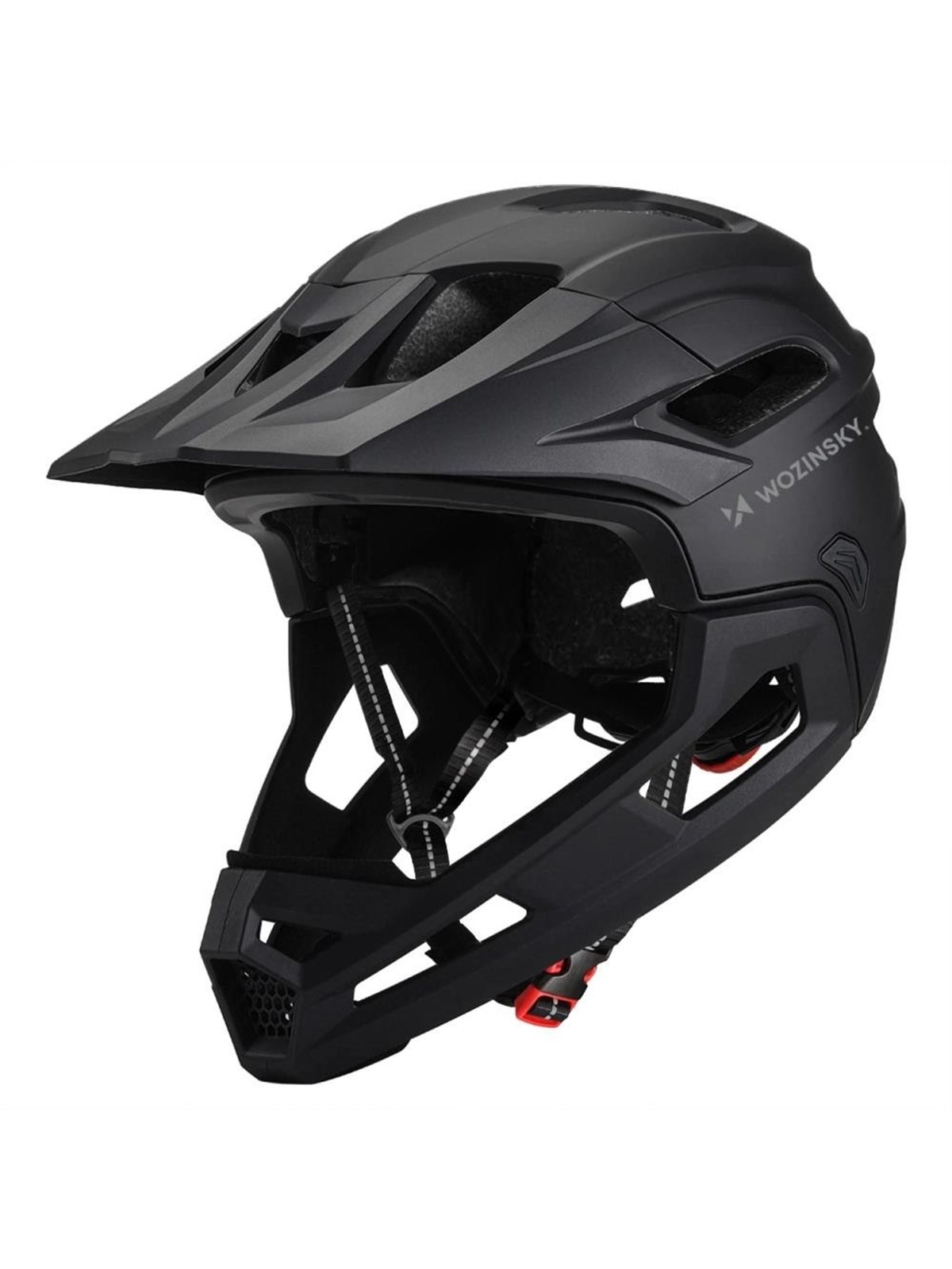 Wozinsky Fullface Bicycle Helmet With Detachable Visor Light 57-62 cm - Black - Fahrradzubehoer - 5907769380921