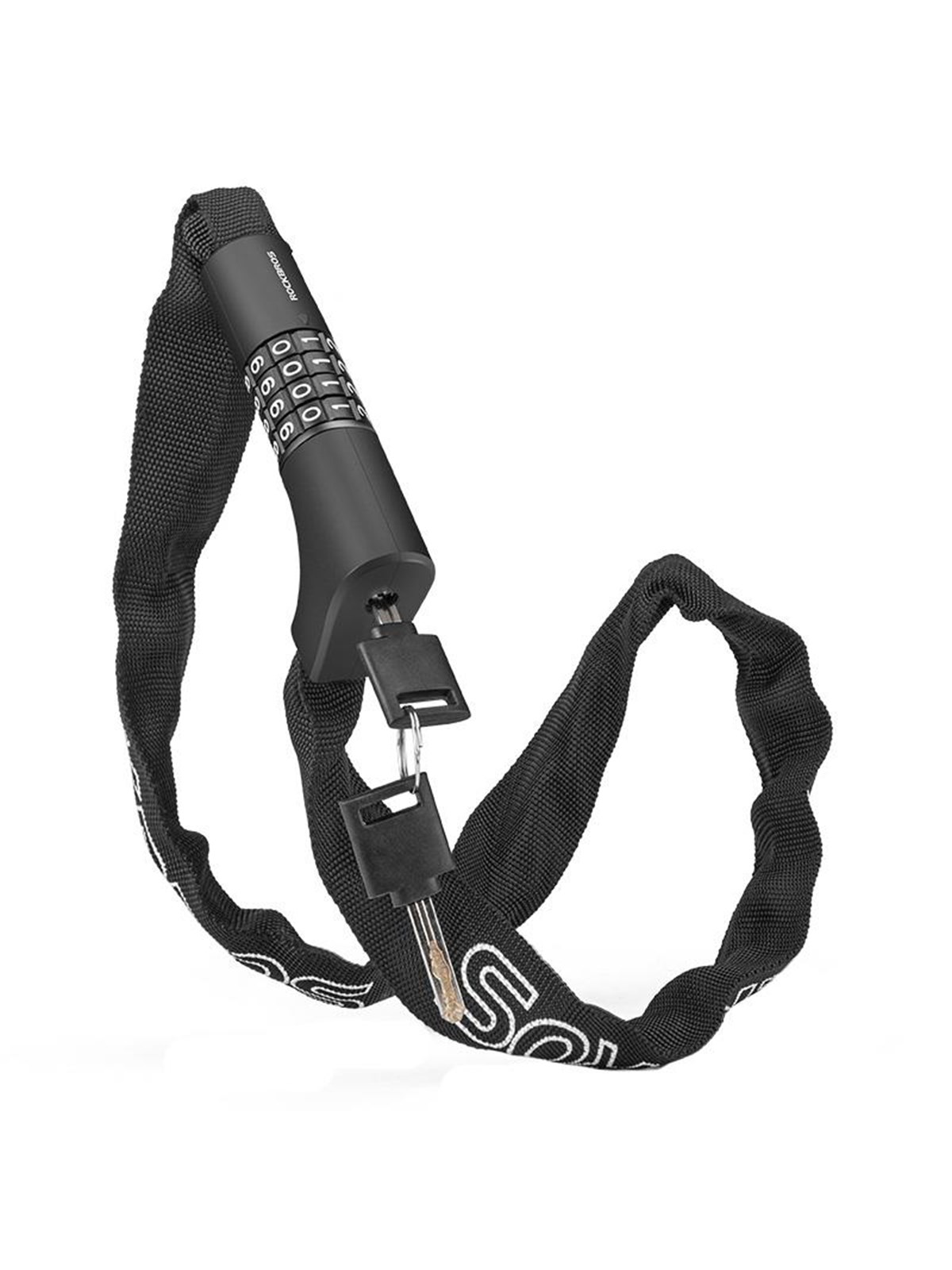 Rockbros 3230002001 bicycle lock with combination and key - black Image