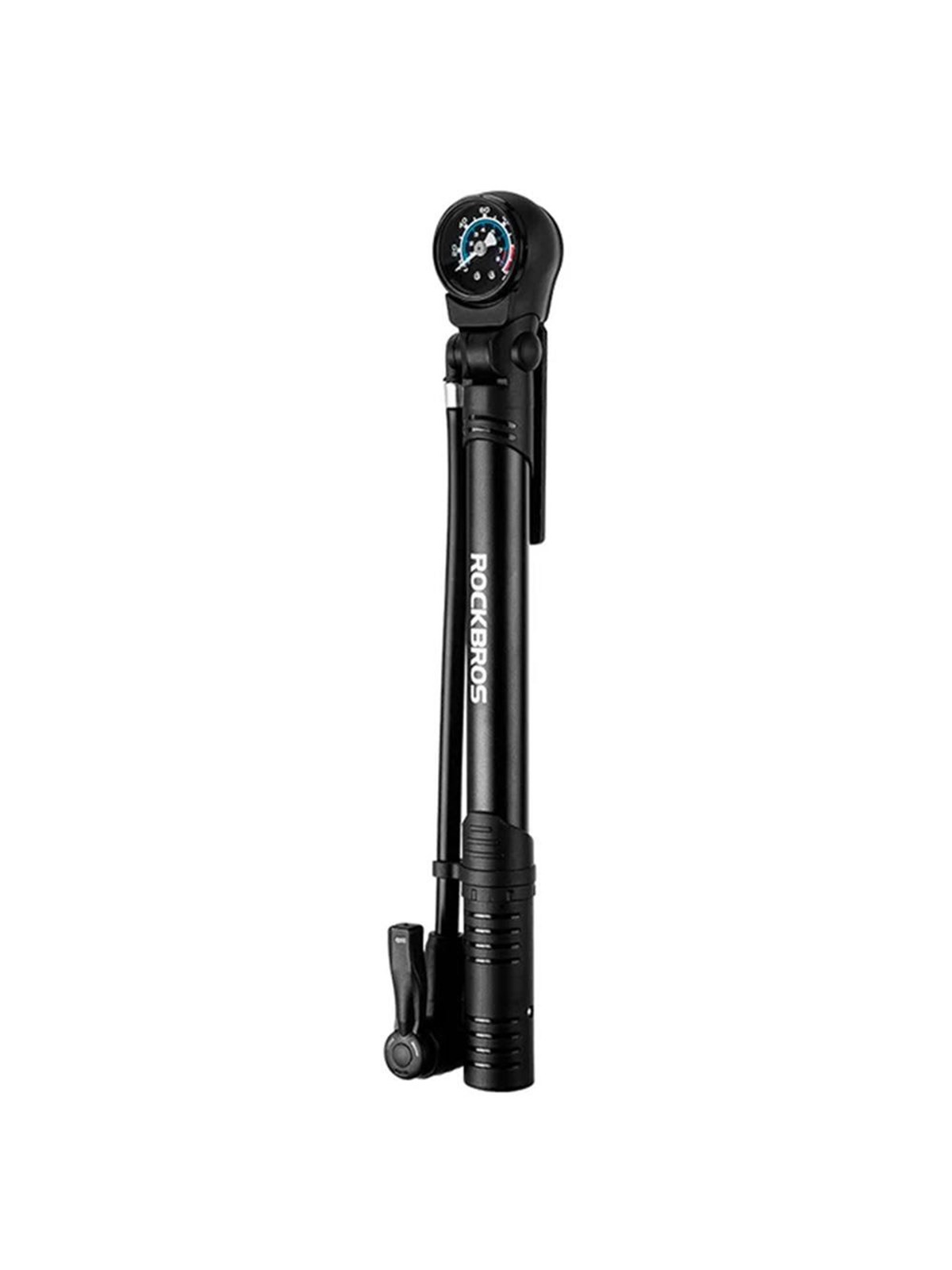 Rockbros 42310006001 bicycle pump with pressure gauge - black Image