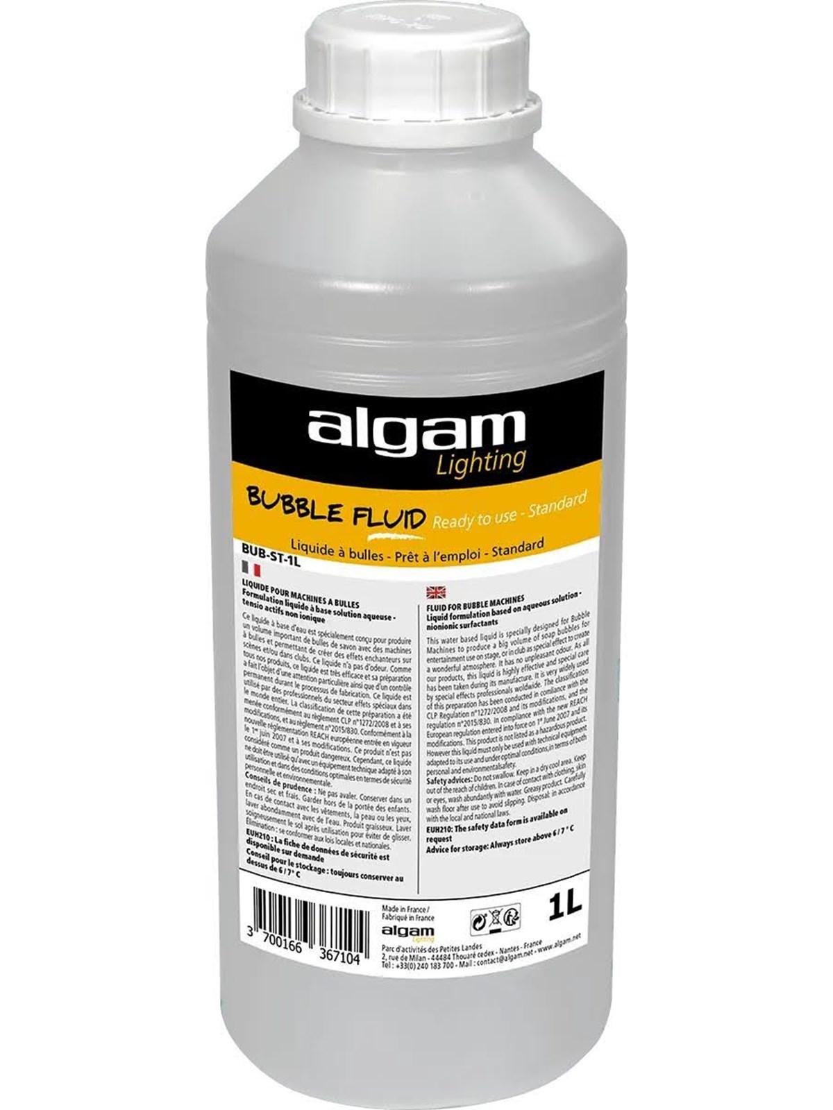 Algam Lighting 1 Liter Standard-blasenflüssigkeit - Musikinstrumente DJ Ausstattung - Lsf Bub-st-1l