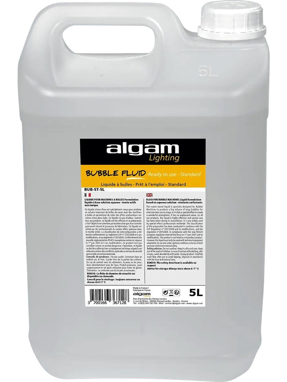 Algam Lighting 5 Liter Standard-blasenflüssigkeit - Musikinstrumente DJ Ausstattung - Lsf Bub-st-5l